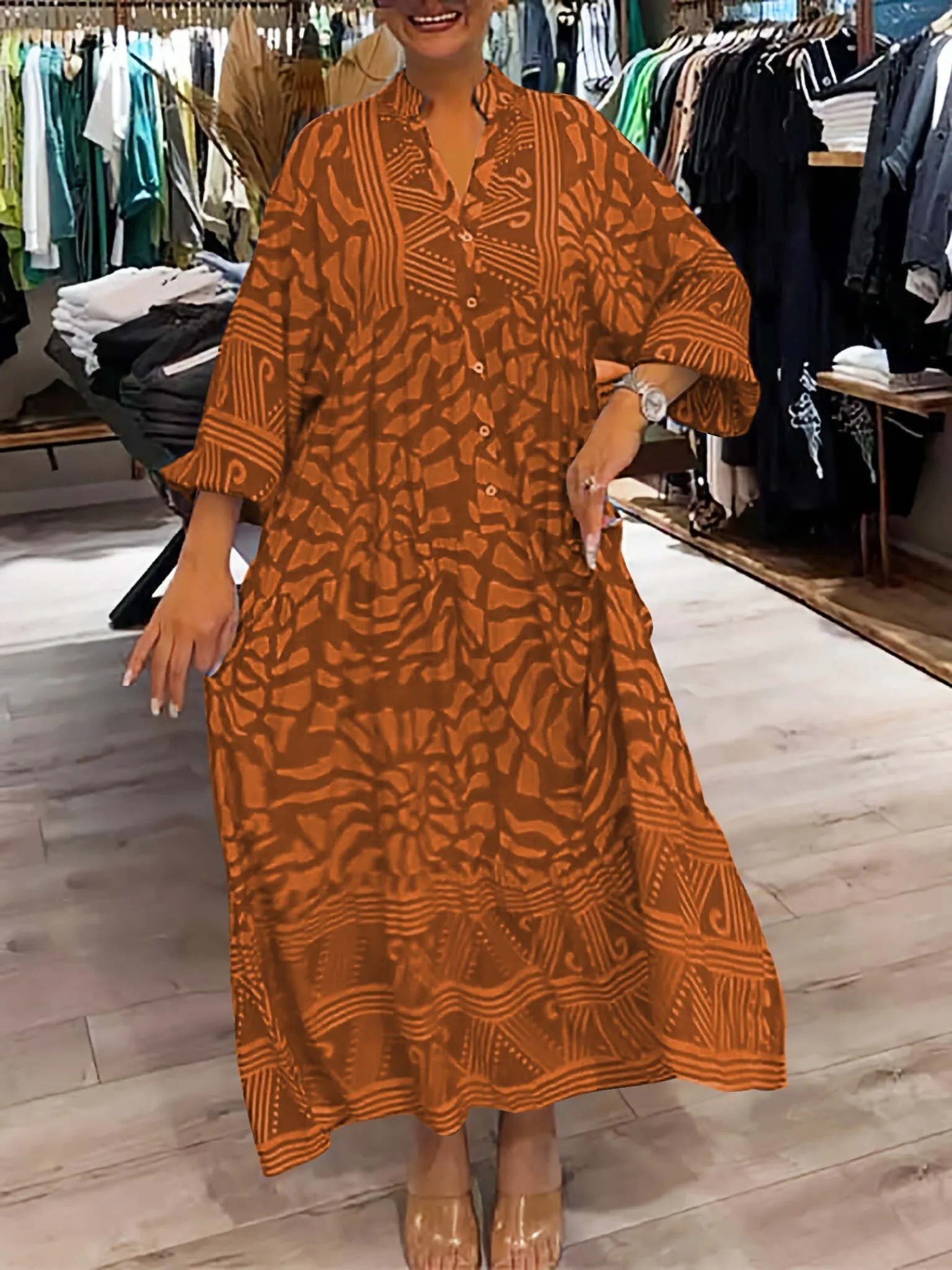 Calista® | Flowing Boho Print Dress