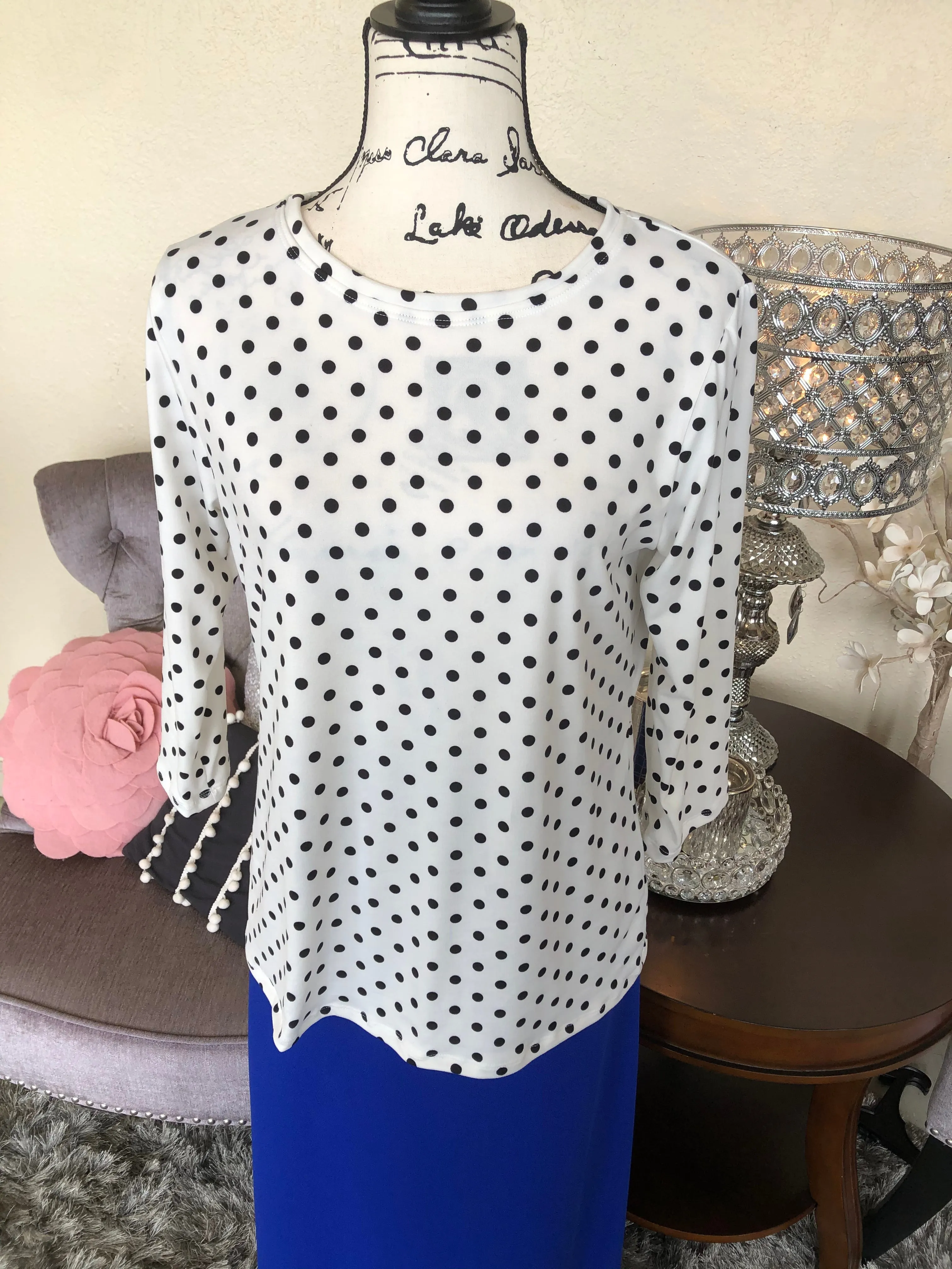 Cassidy White with Black Dots Skirt