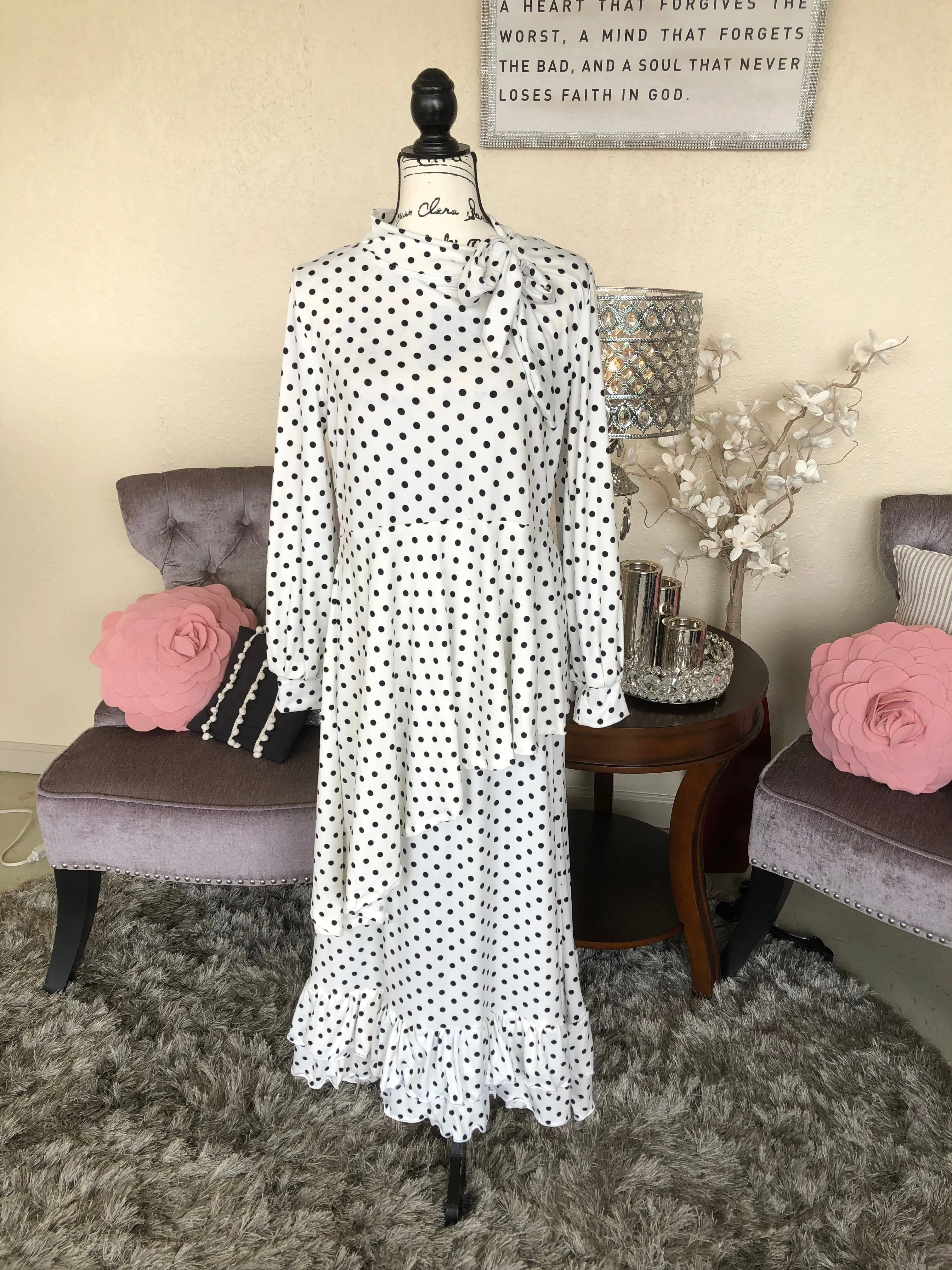 Cassidy White with Black Dots Skirt