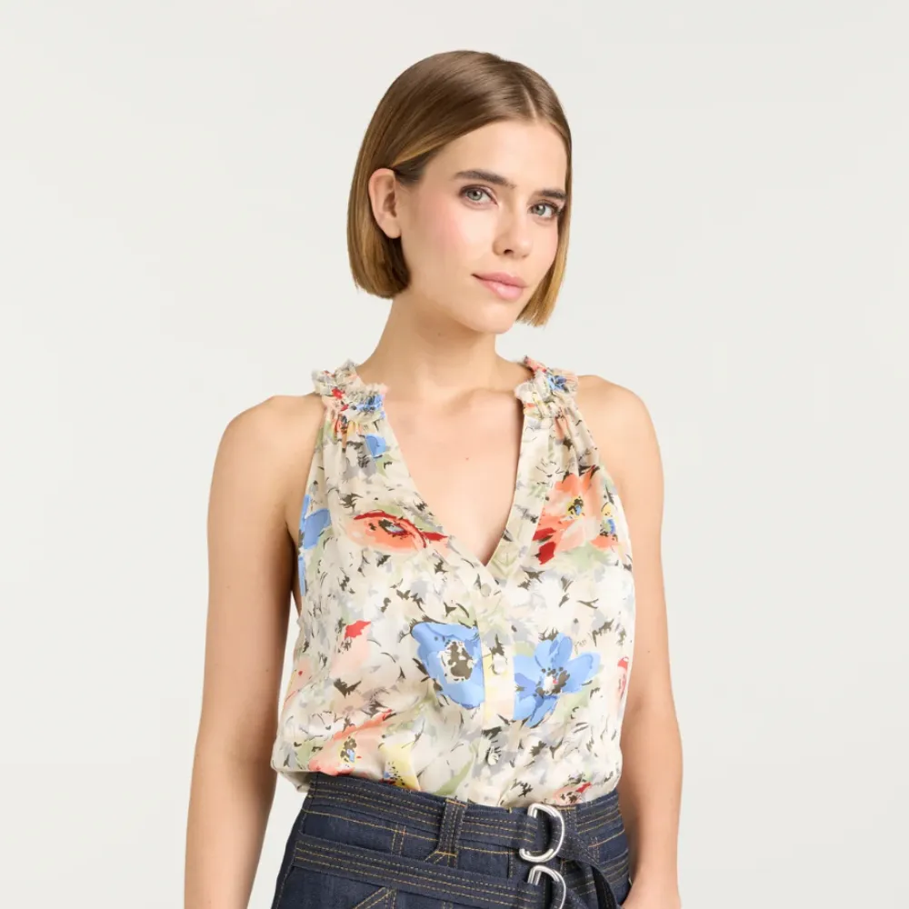 Cinq à Sept Jessie Top - Ivory Multi