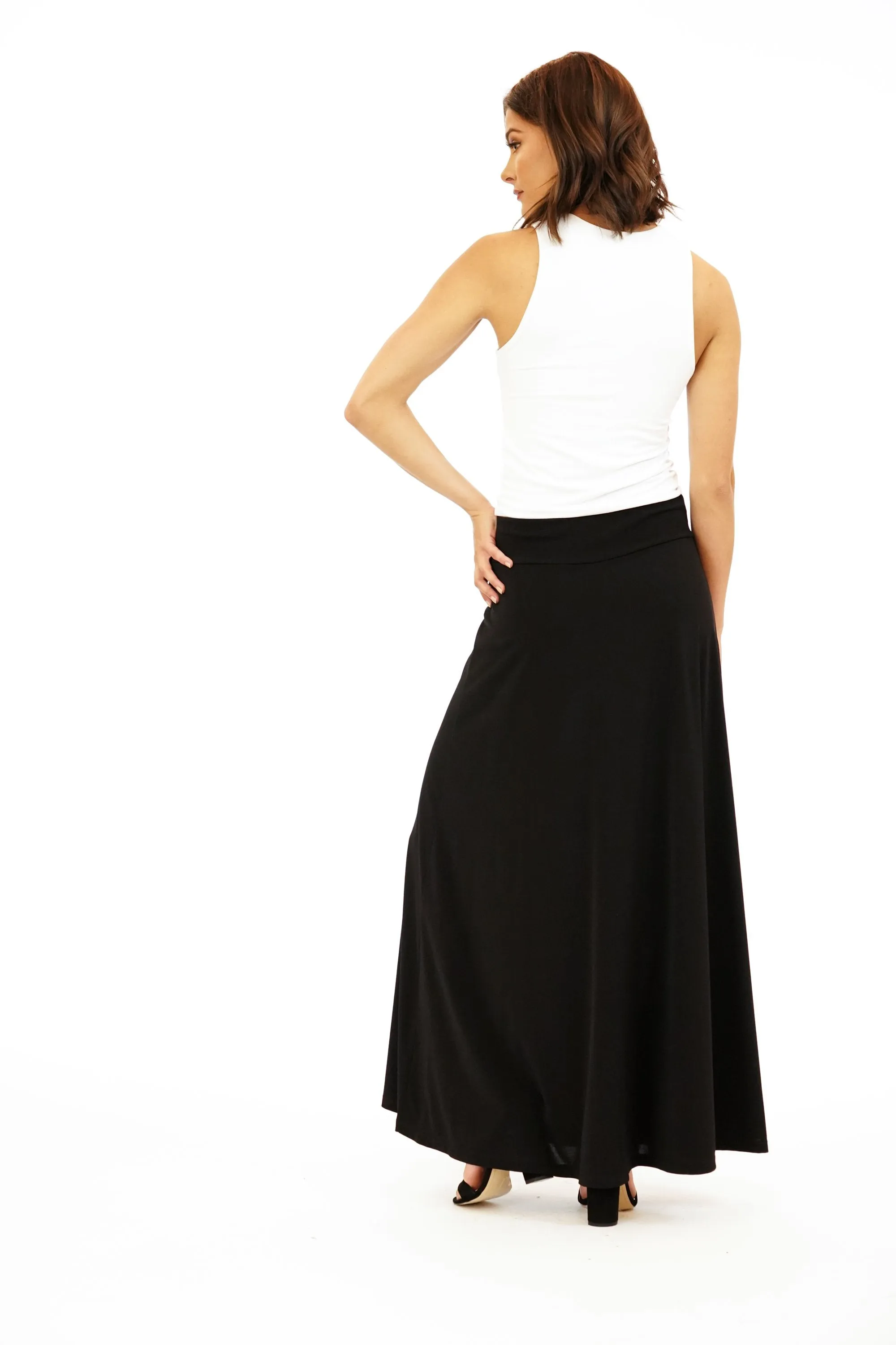 Classic Black Stretch Maxi Skirt-BEST SELLER