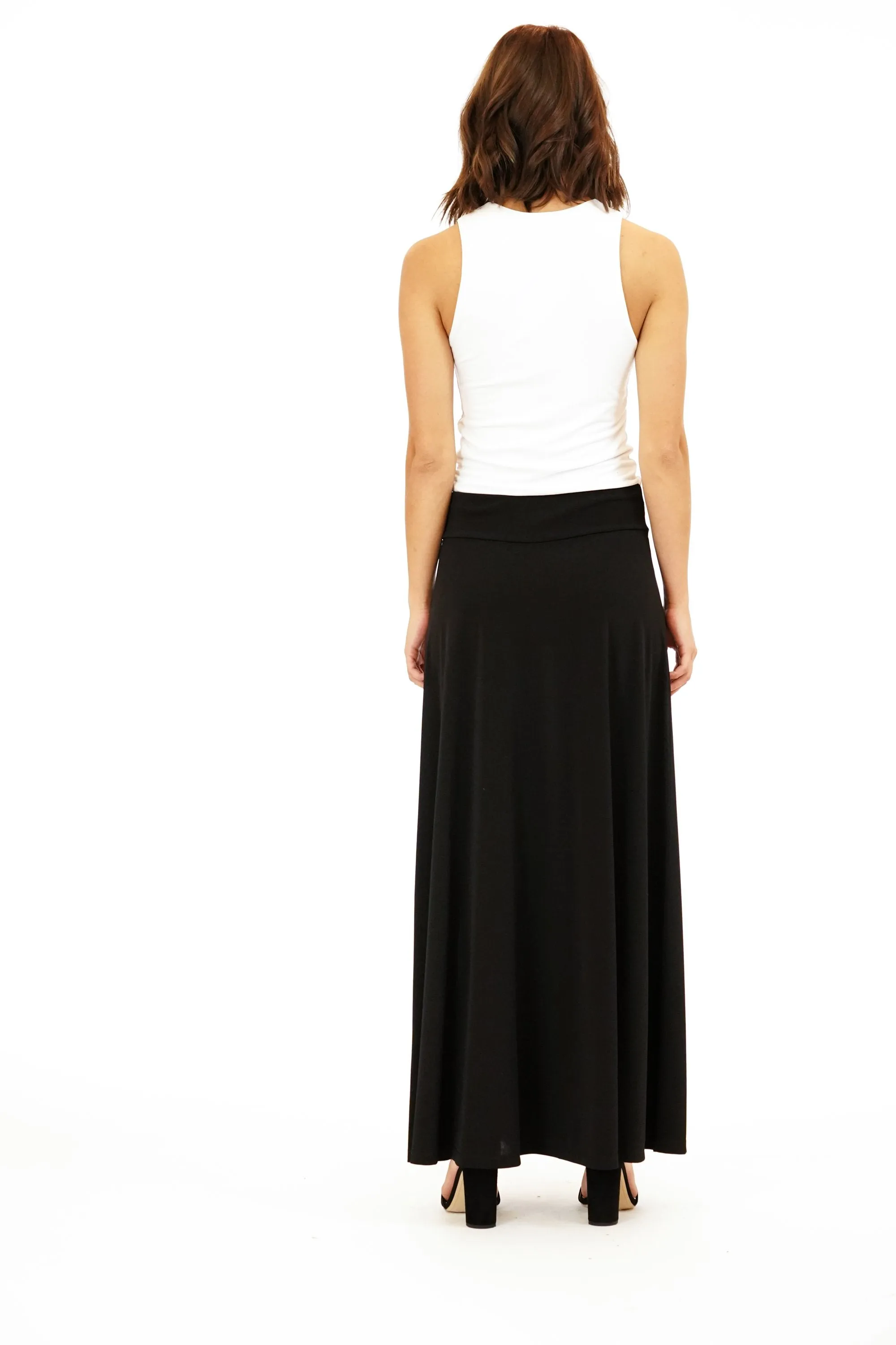 Classic Black Stretch Maxi Skirt-BEST SELLER