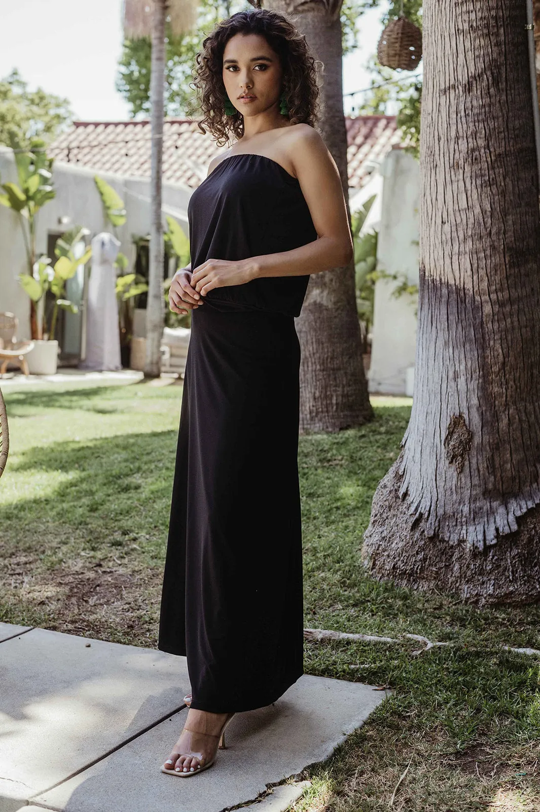 Classic Black Stretch Maxi Skirt-BEST SELLER