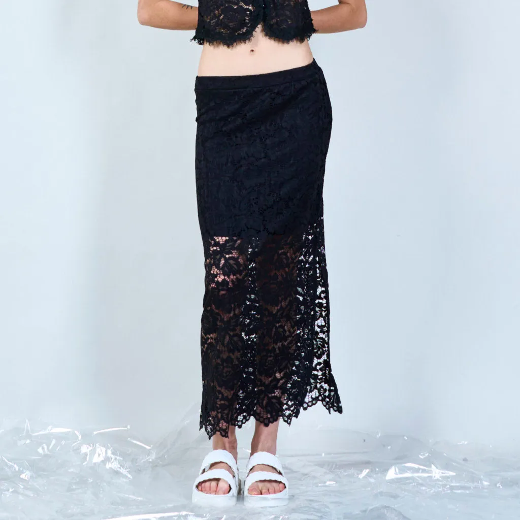 Classic lace maxi skirt wholesale