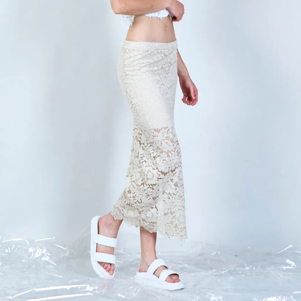 Classic lace maxi skirt wholesale