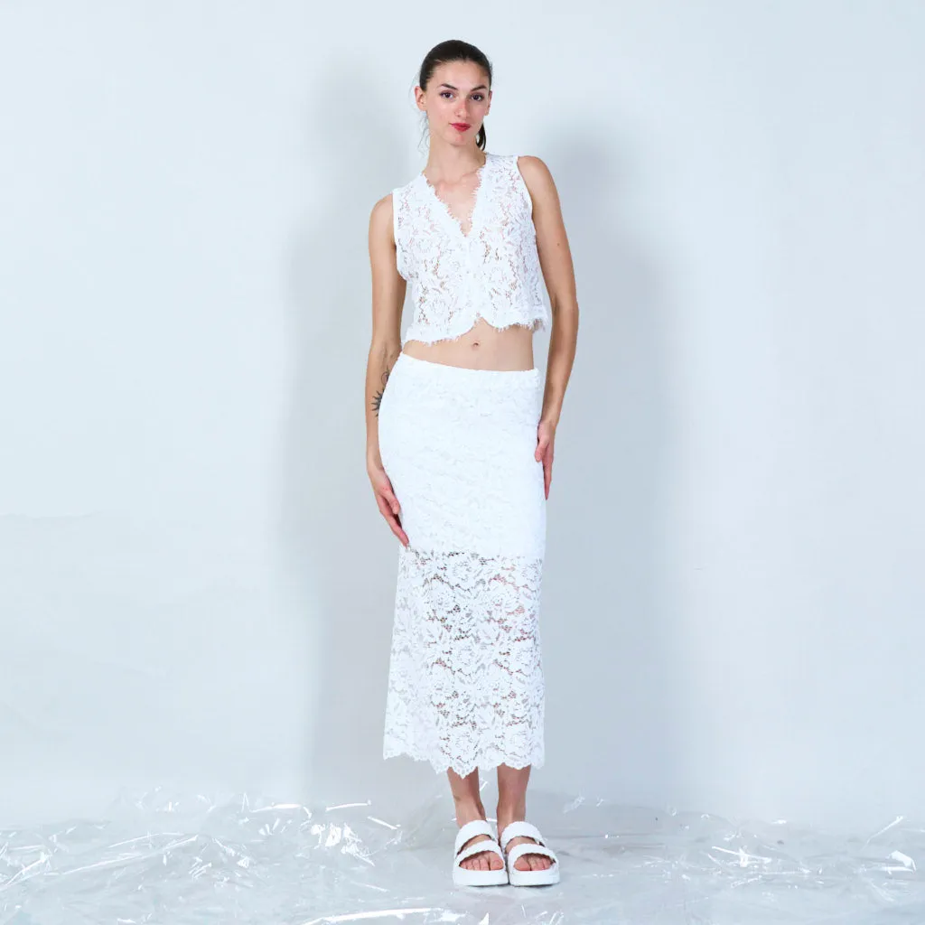 Classic lace maxi skirt wholesale