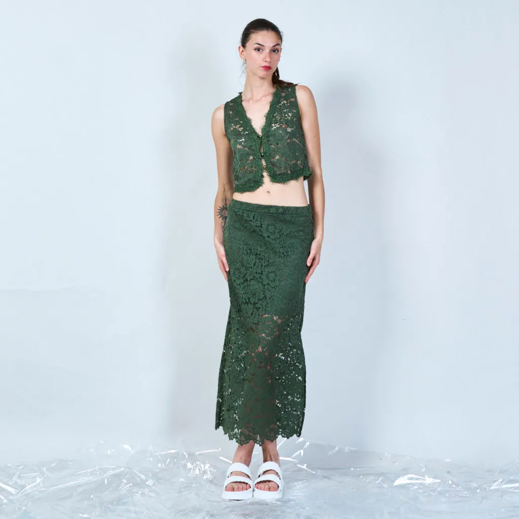 Classic lace maxi skirt wholesale