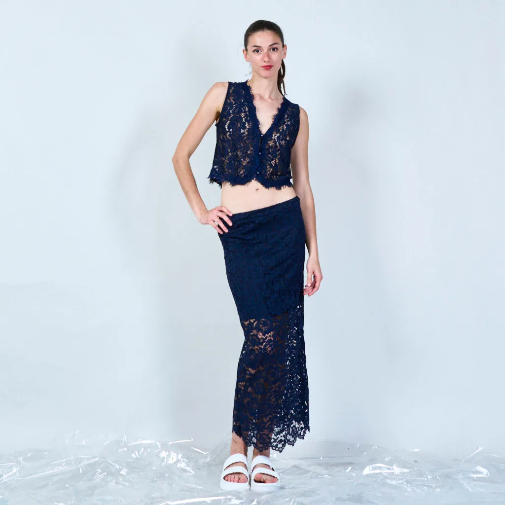 Classic lace maxi skirt wholesale