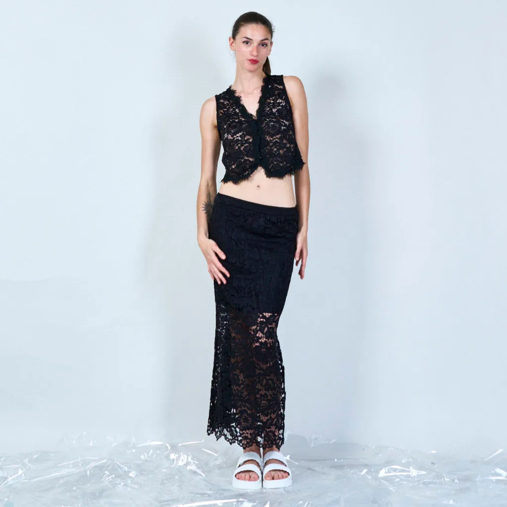 Classic lace maxi skirt wholesale