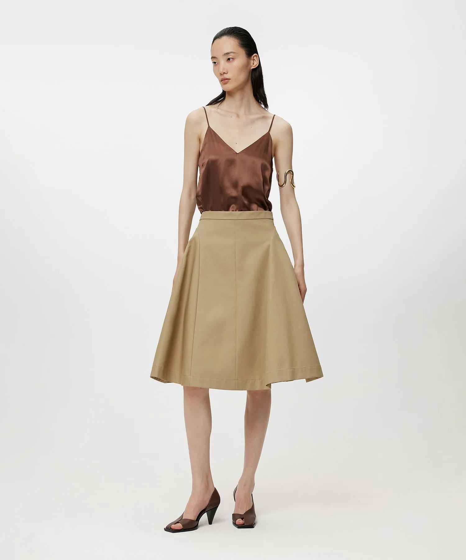Classic Wearable Cotton Flared Midi Skirt