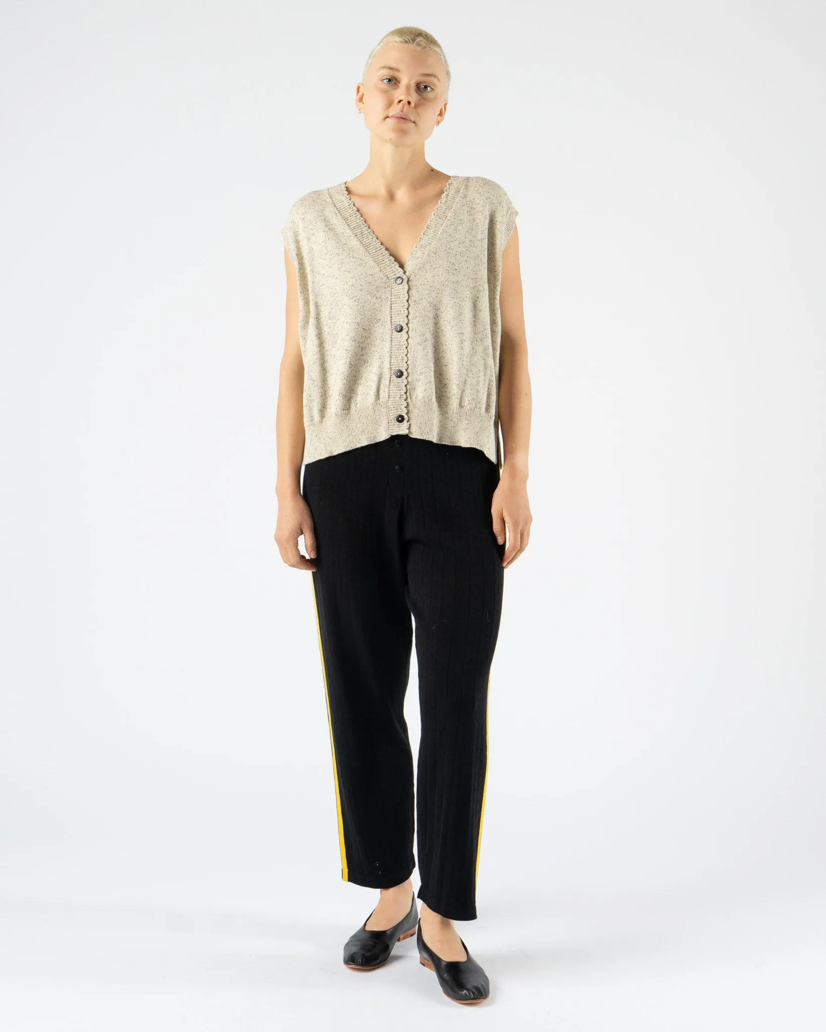Cordera Flecked Cotton Waistcoat in Natural