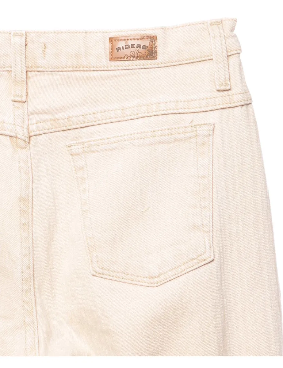 Cream Relaxed Fit Lee Jeans - W30 L30
