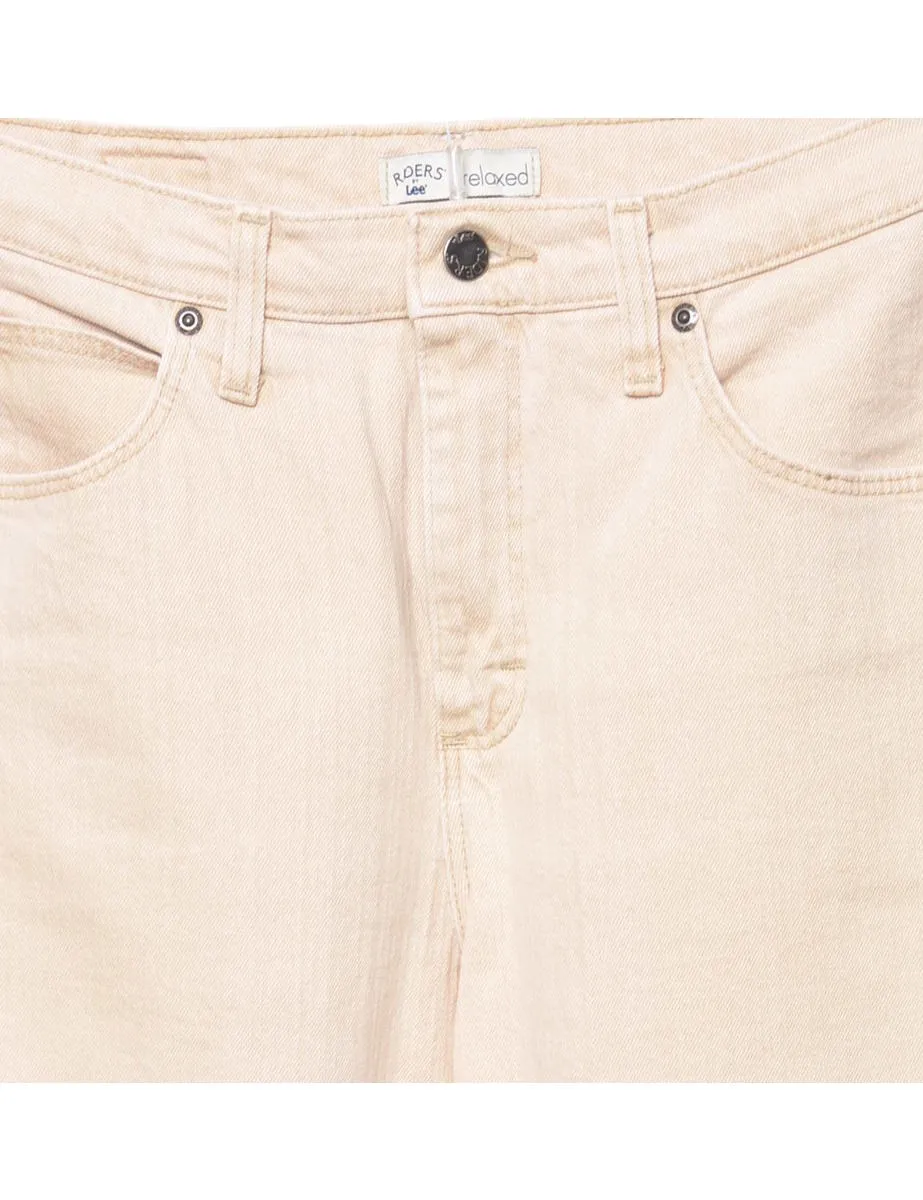 Cream Relaxed Fit Lee Jeans - W30 L30