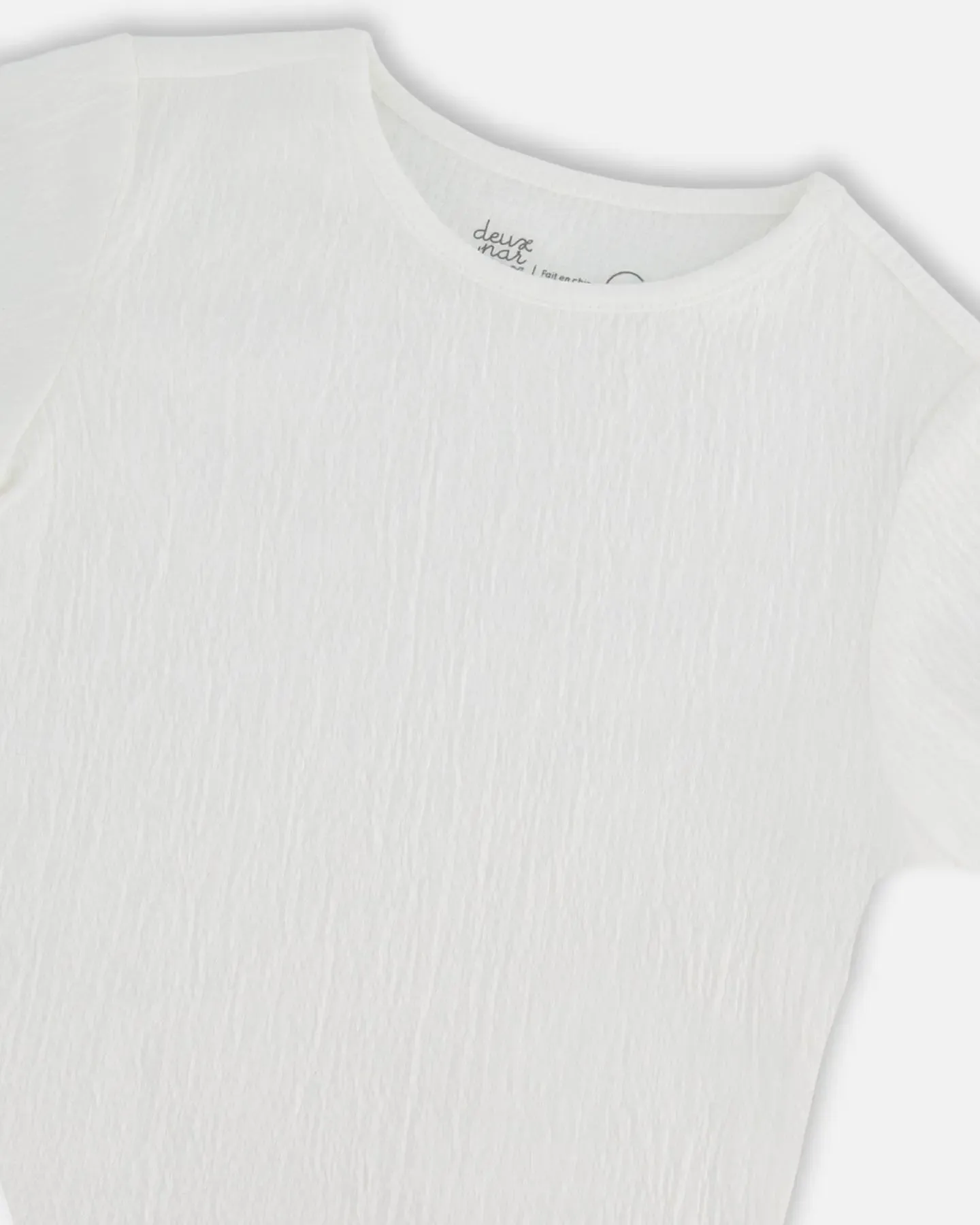 Crinkle Jersey Top Off White