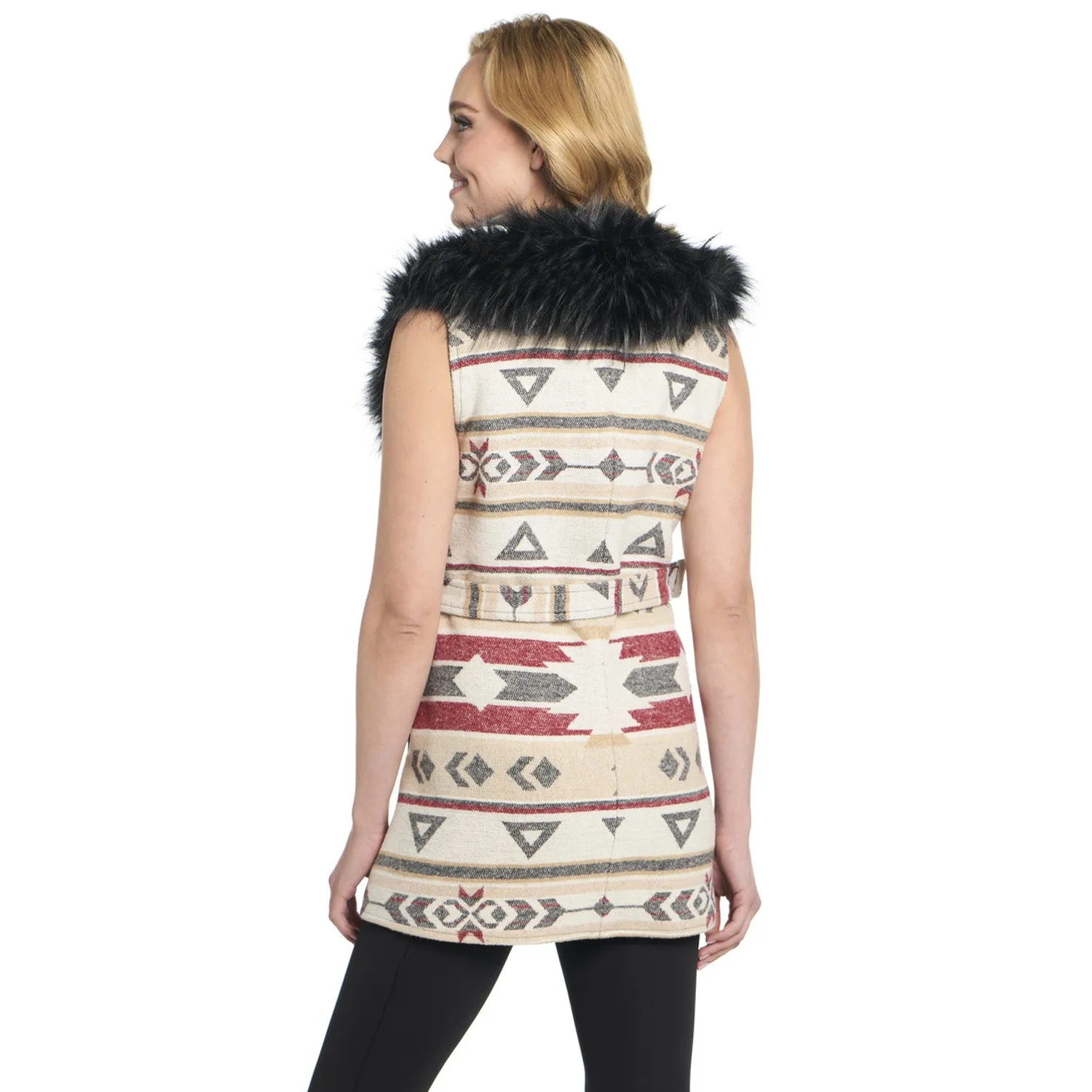 Cripple Creek Womens Navajo Blanket Desert Lights 100% Polyester Faux Fur Vest 3XL