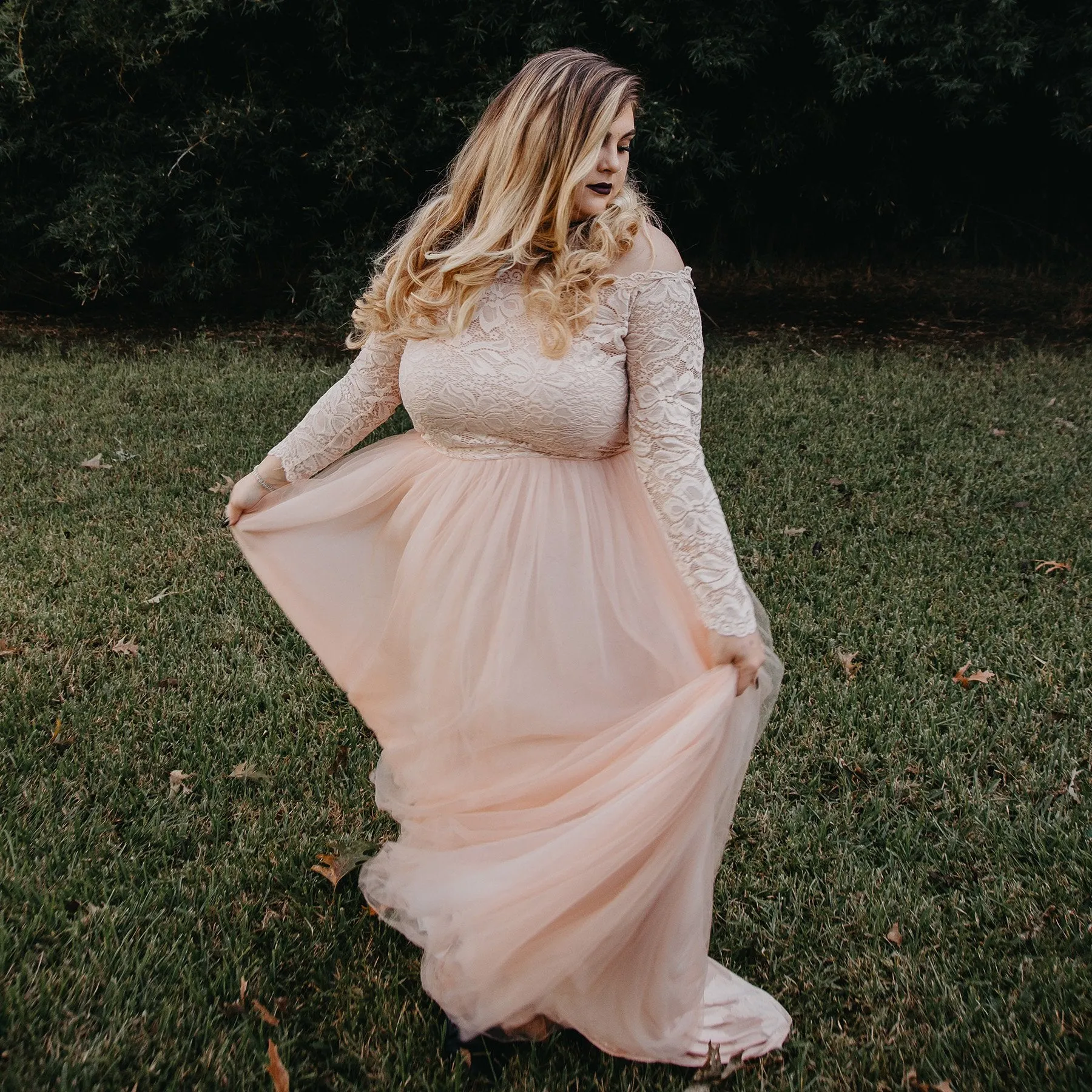 Curvy  Off-The-Shoulder  Ivory Wedding Train Dress  #1162