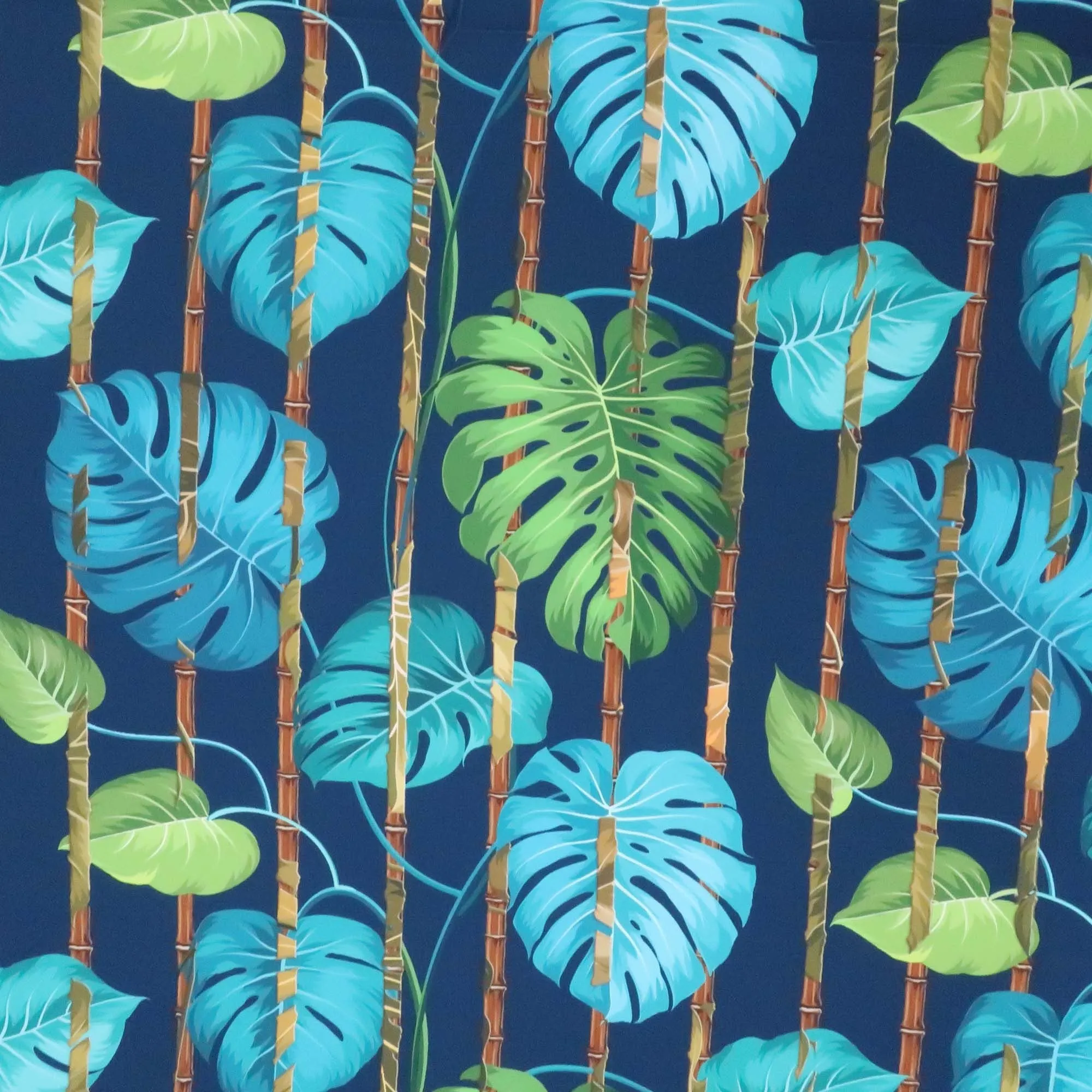 Dark Blue Multicolored Floral Printed Polyester