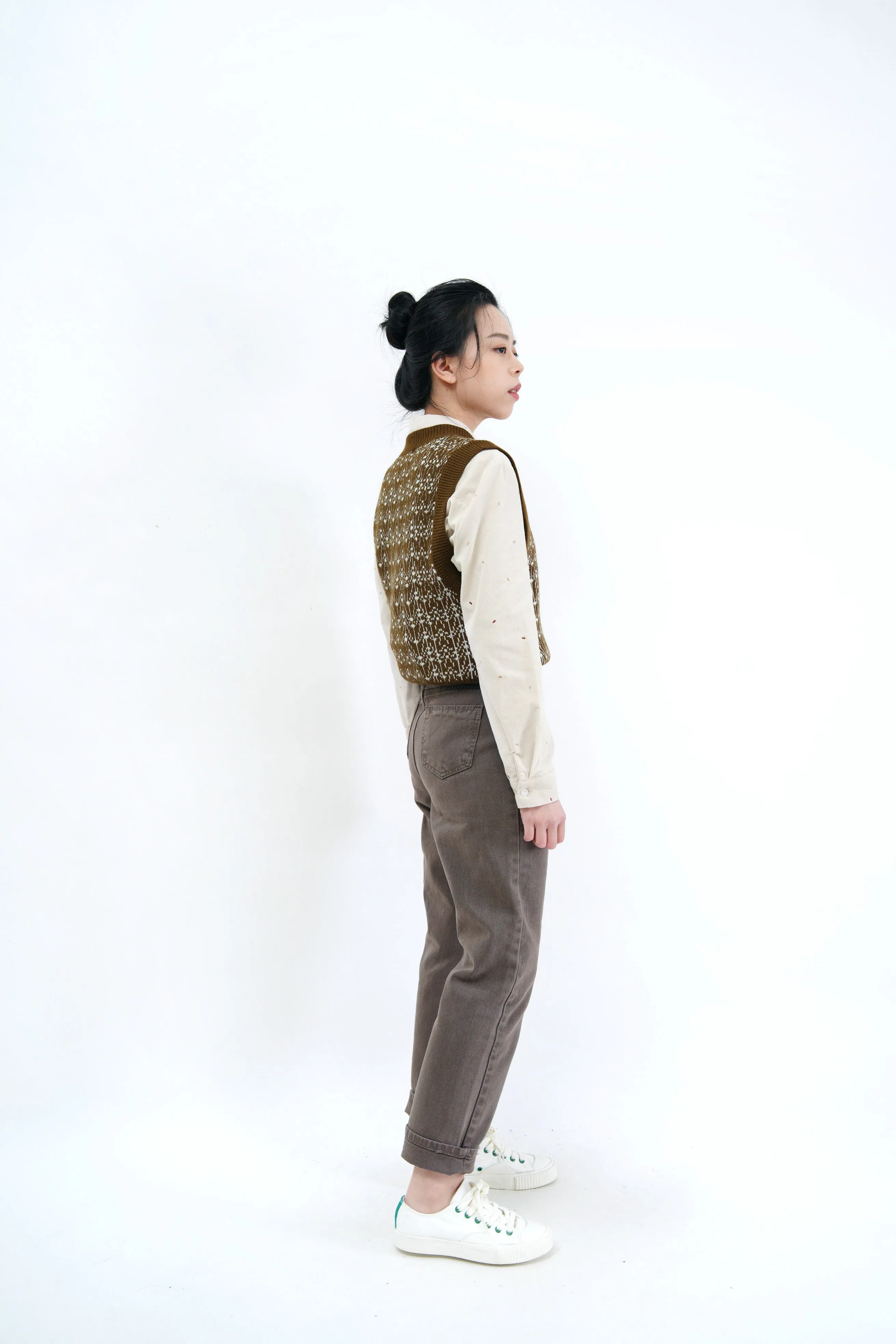 Dark olive green pattern vest