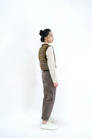 Dark olive green pattern vest