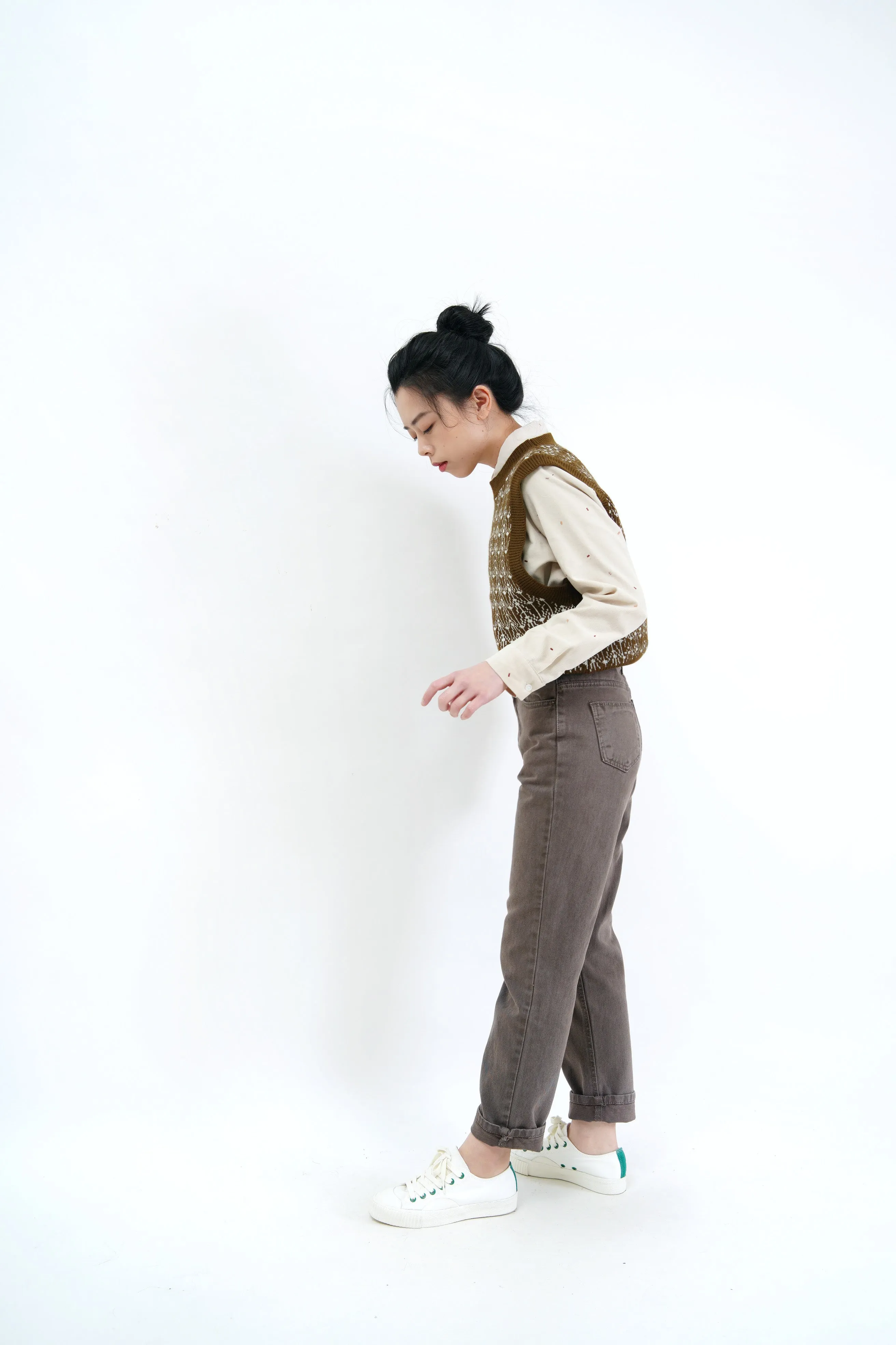 Dark olive green pattern vest