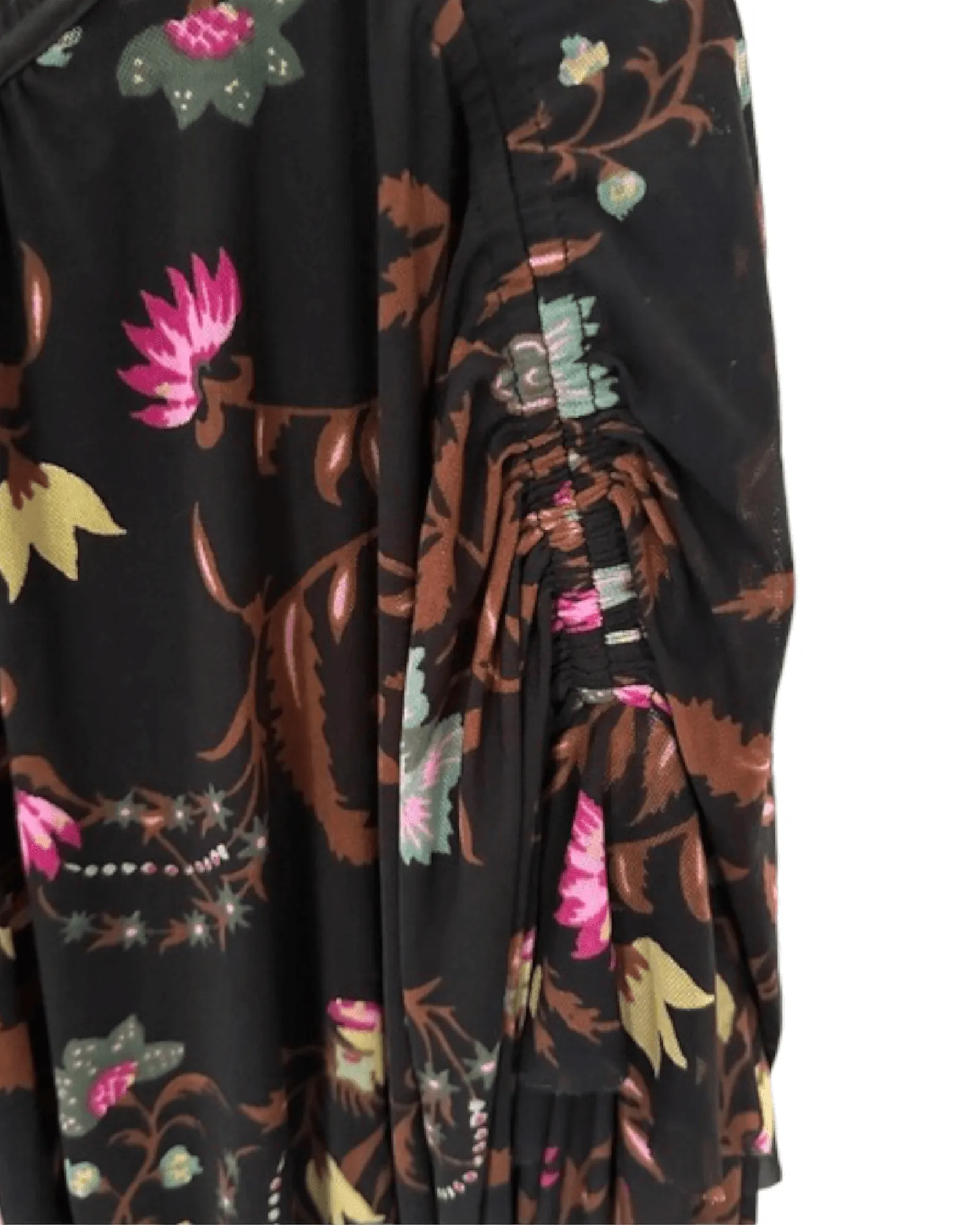 Dark Winter Print Draped Blouse