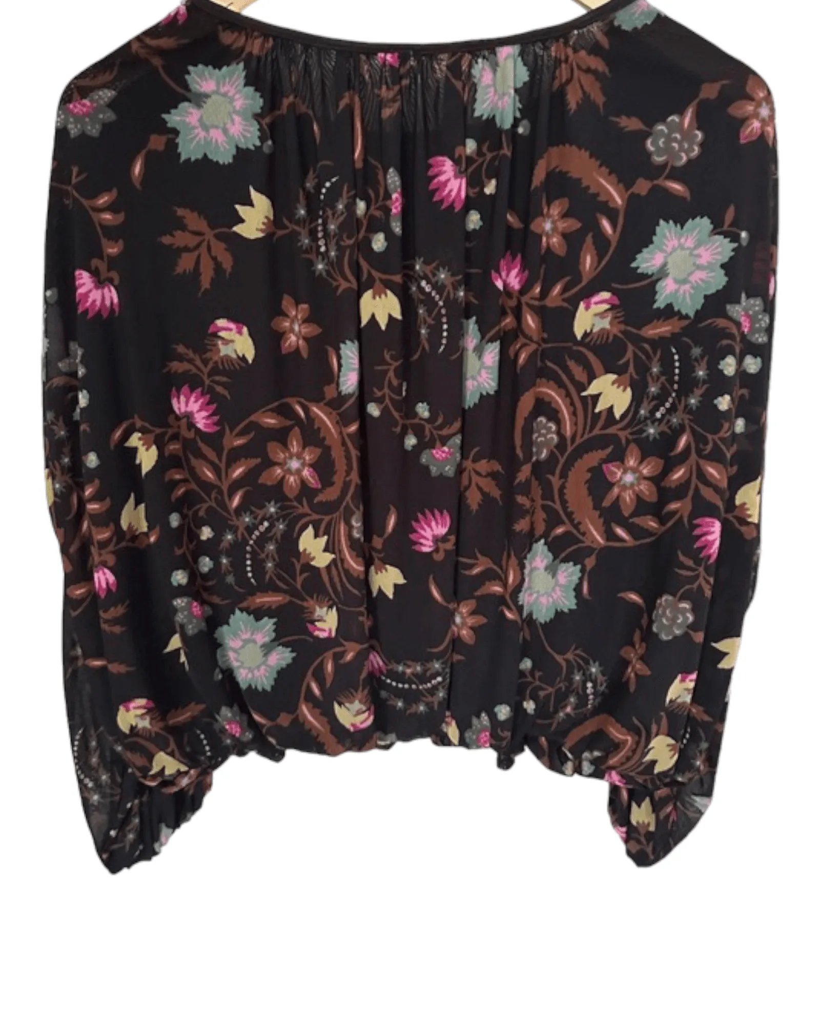 Dark Winter Print Draped Blouse