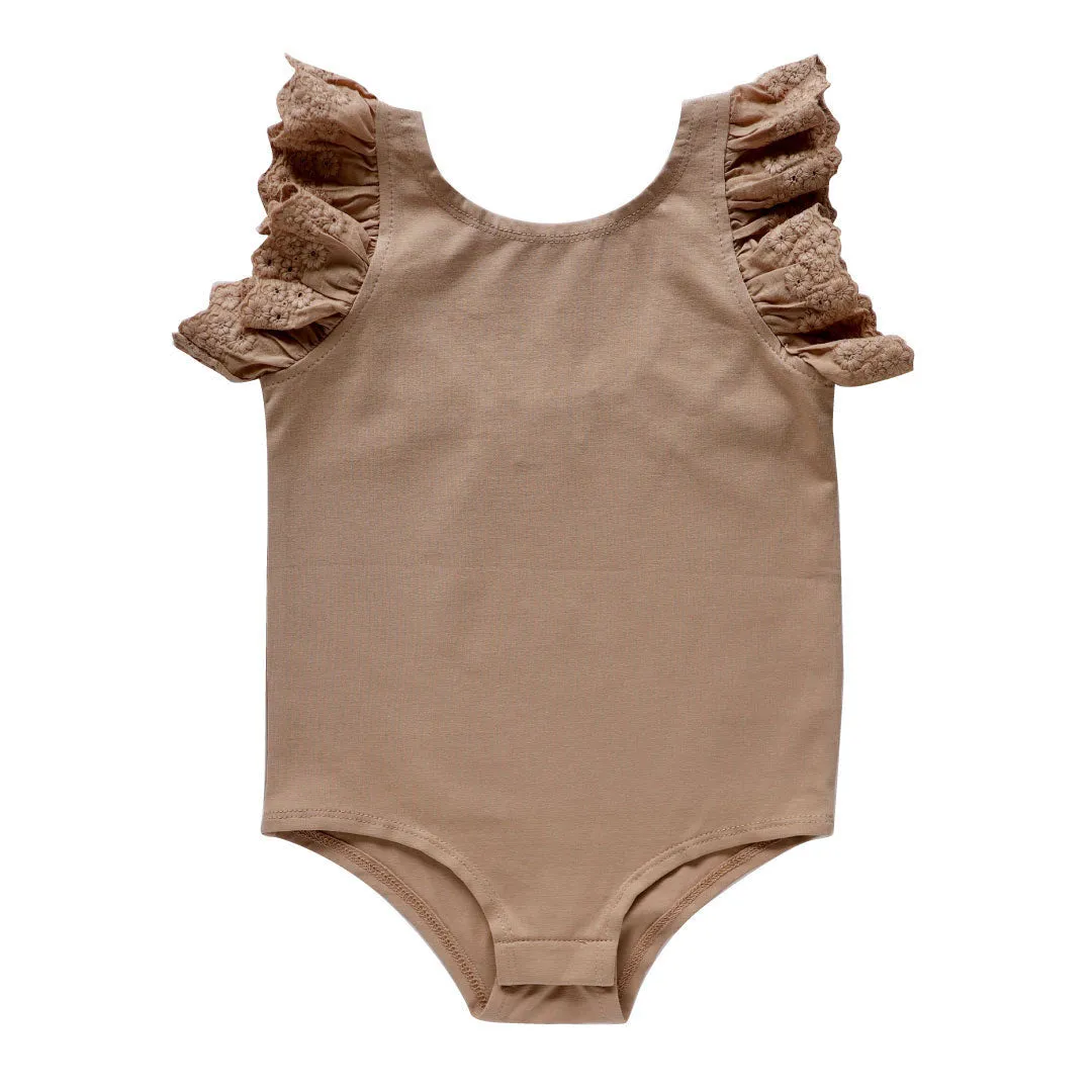 dixie flutter bodysuit - chai pima cotton