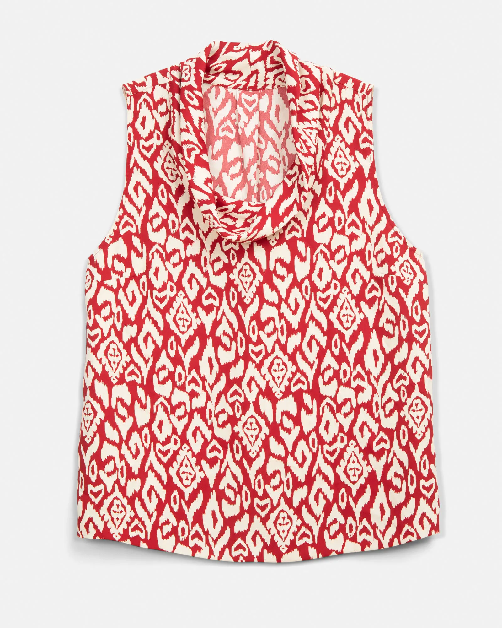 Dominique Geo Print Blouse | Red / White