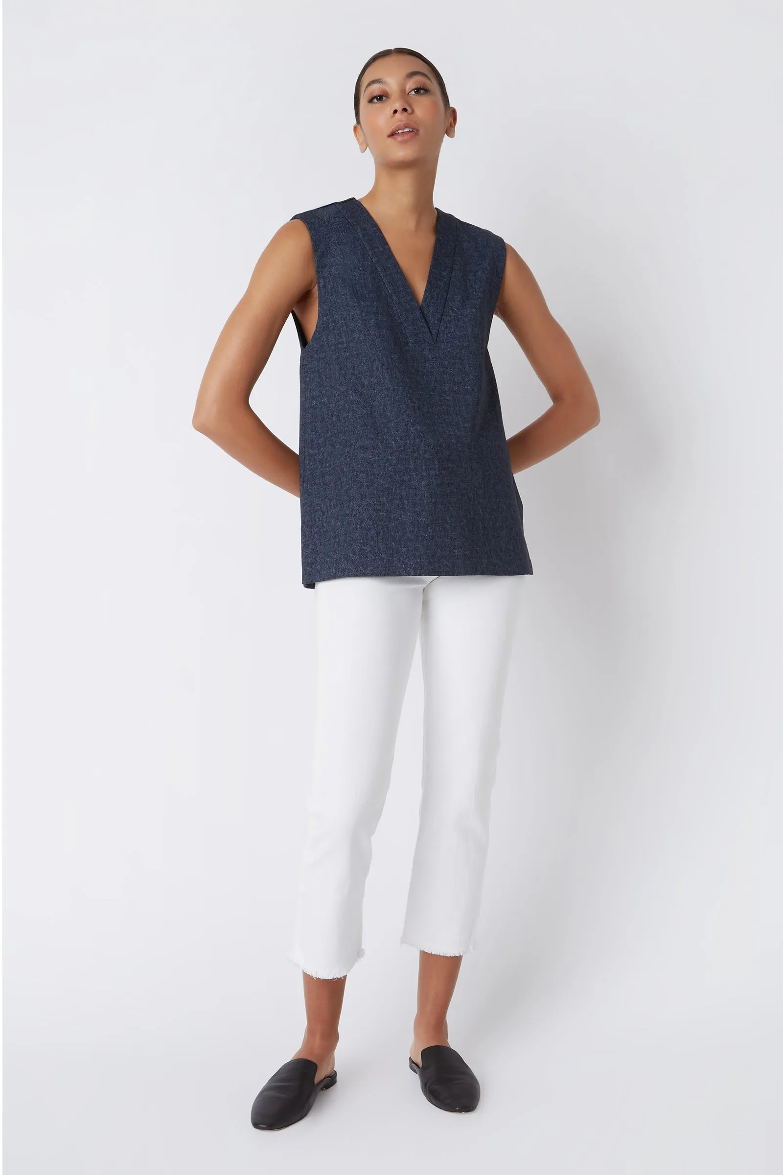 Dustin Collared Vest - Navy Heather