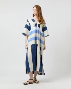 Edna V-Neck Dress in Betami Azure