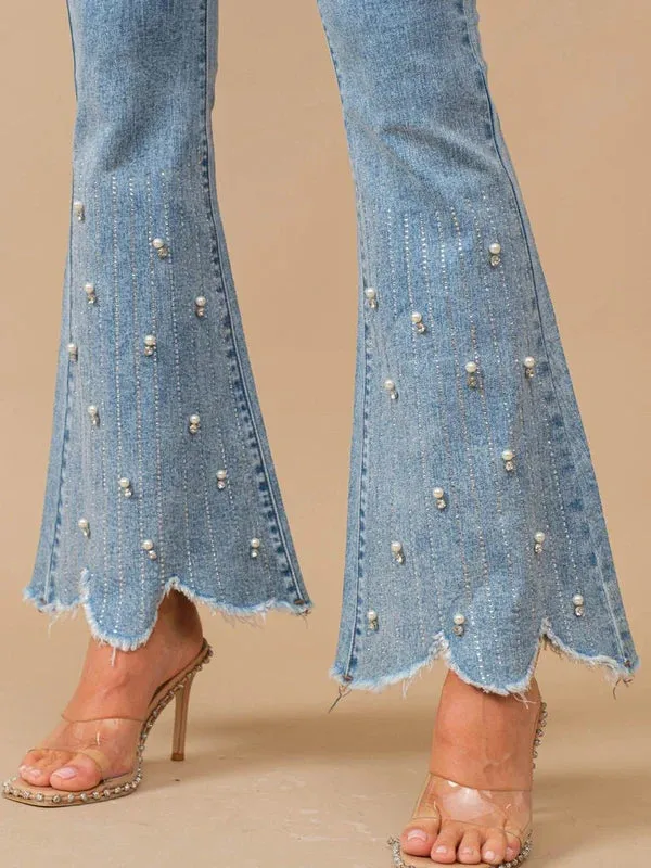 Emanuela – Rhinestone embellished – Boot cut flared jeans