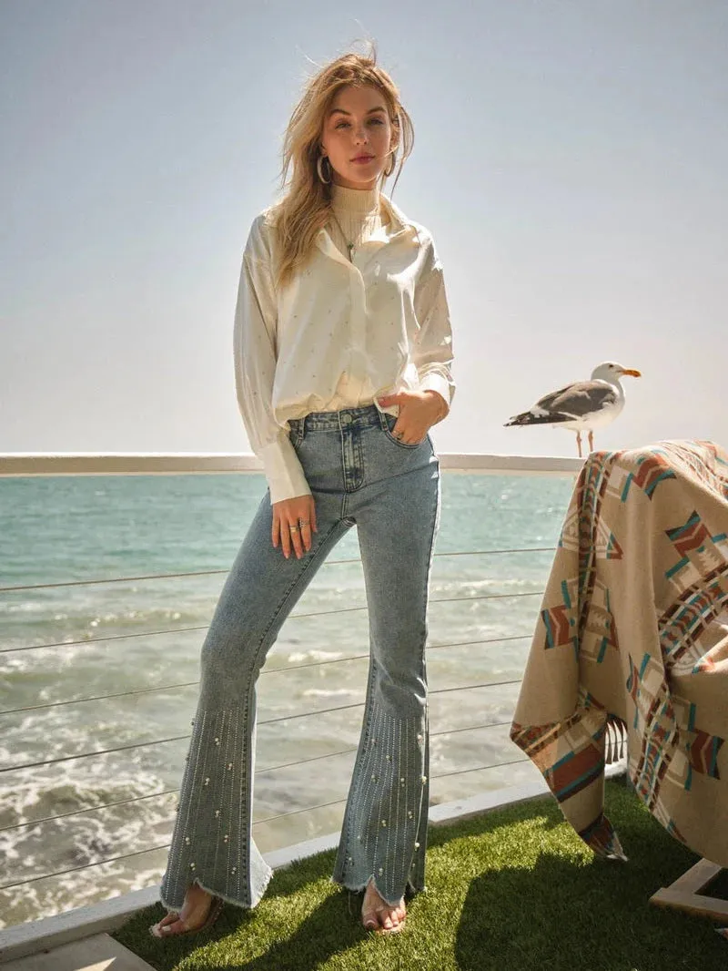 Emanuela – Rhinestone embellished – Boot cut flared jeans
