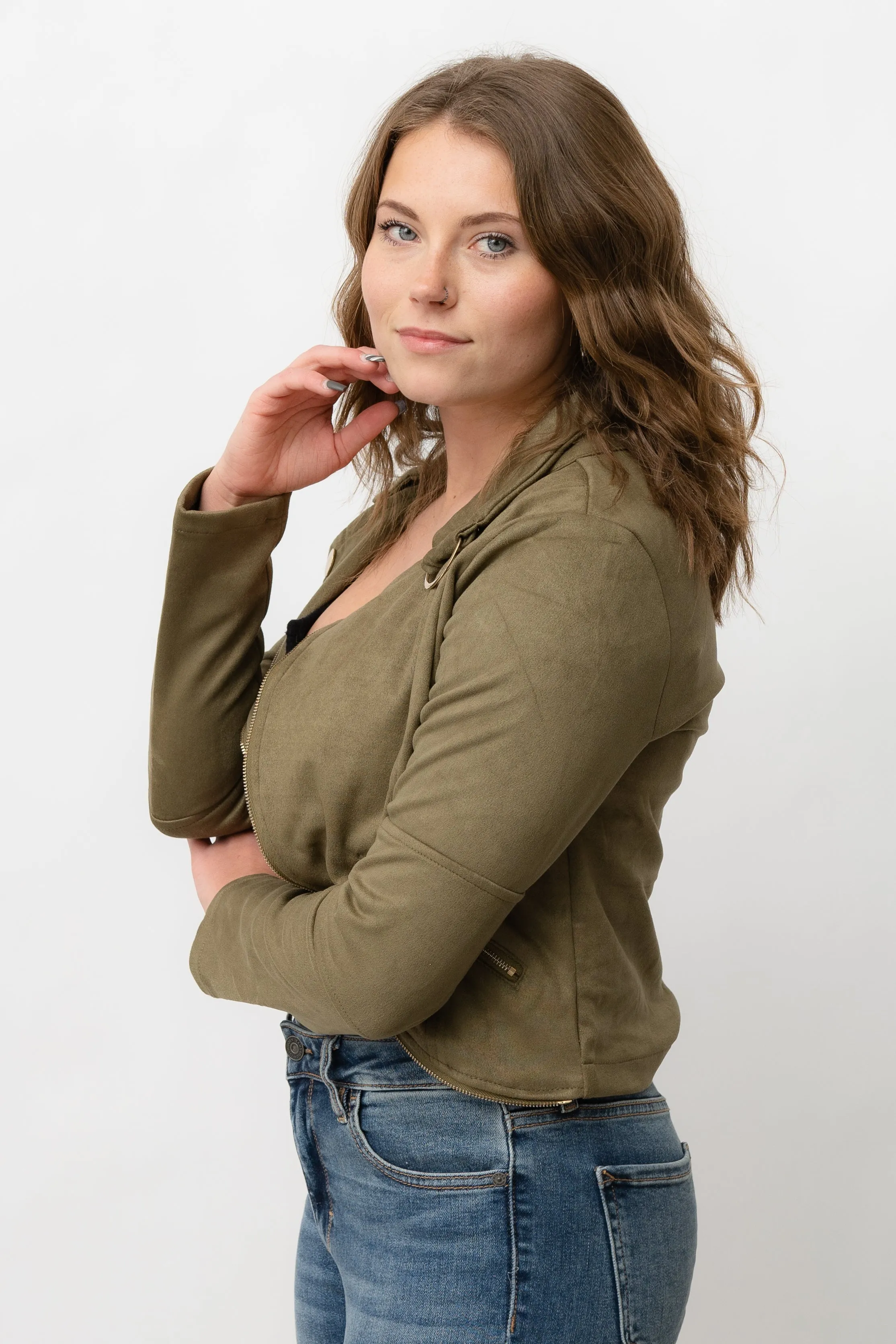 FAUX SUEDE JACKET