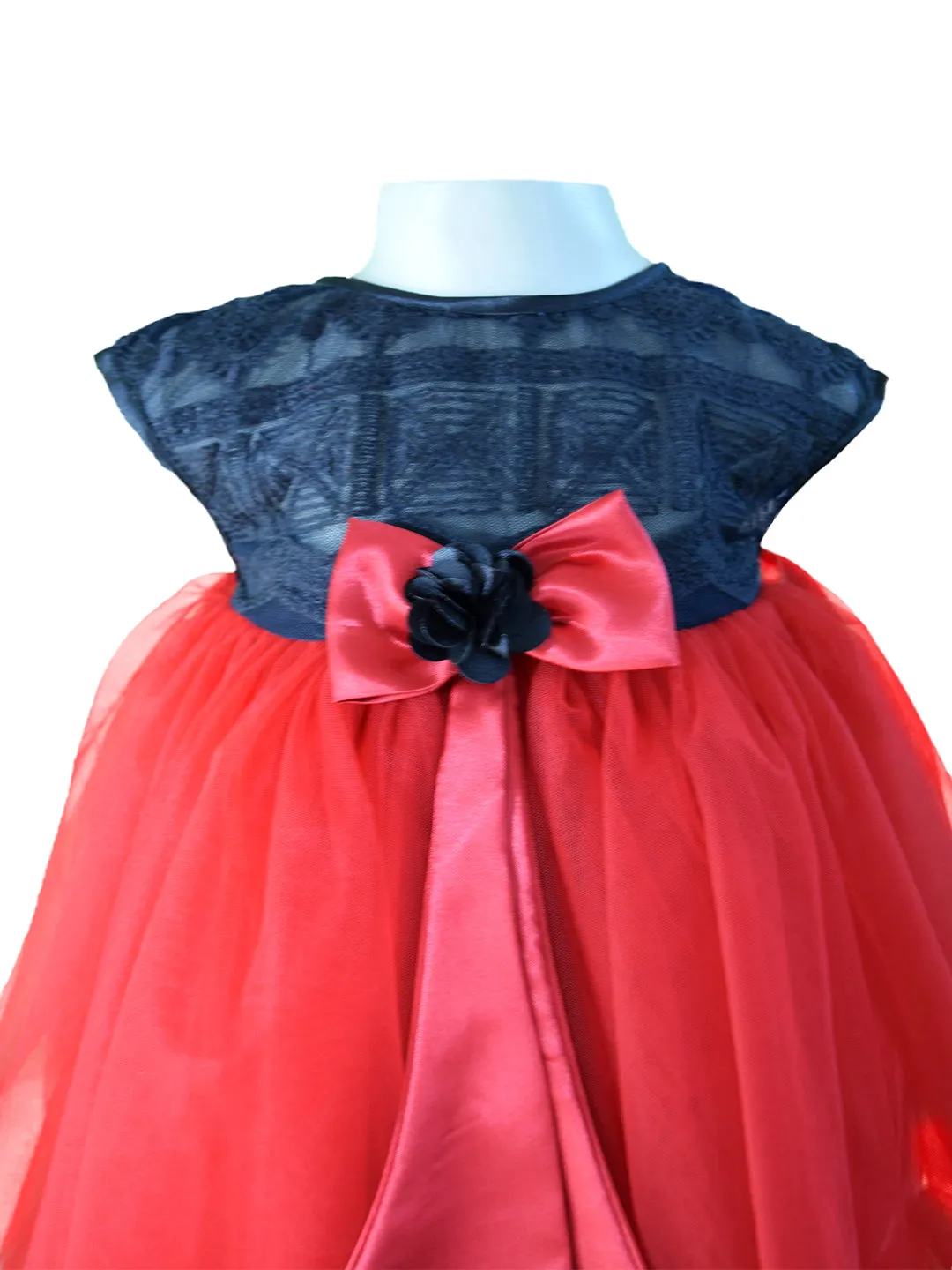 Faye Maroon & Black Lace Dress