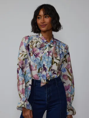 Floral Bow Neck Blouse