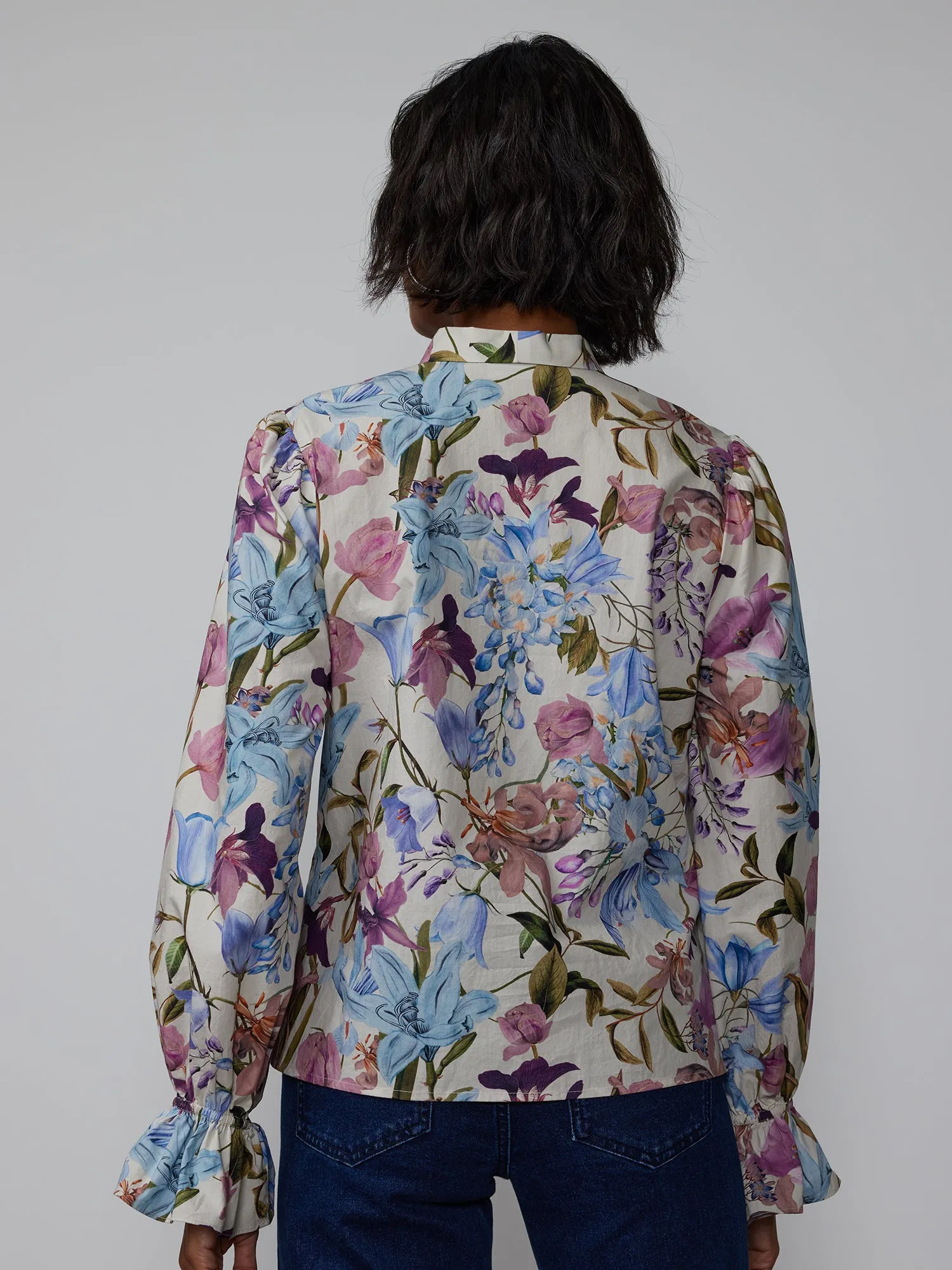 Floral Bow Neck Blouse