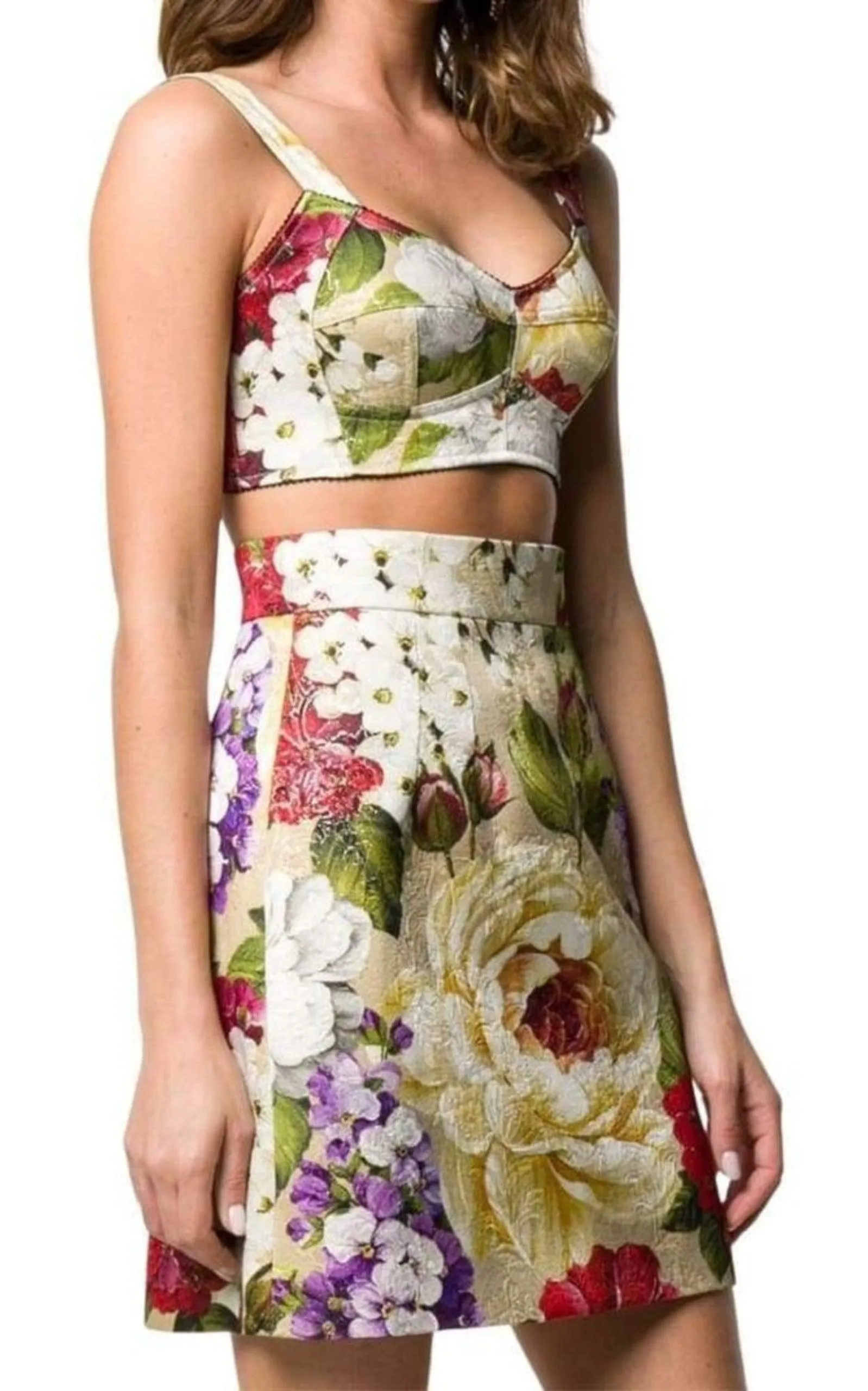 Floral Brocade Bustier