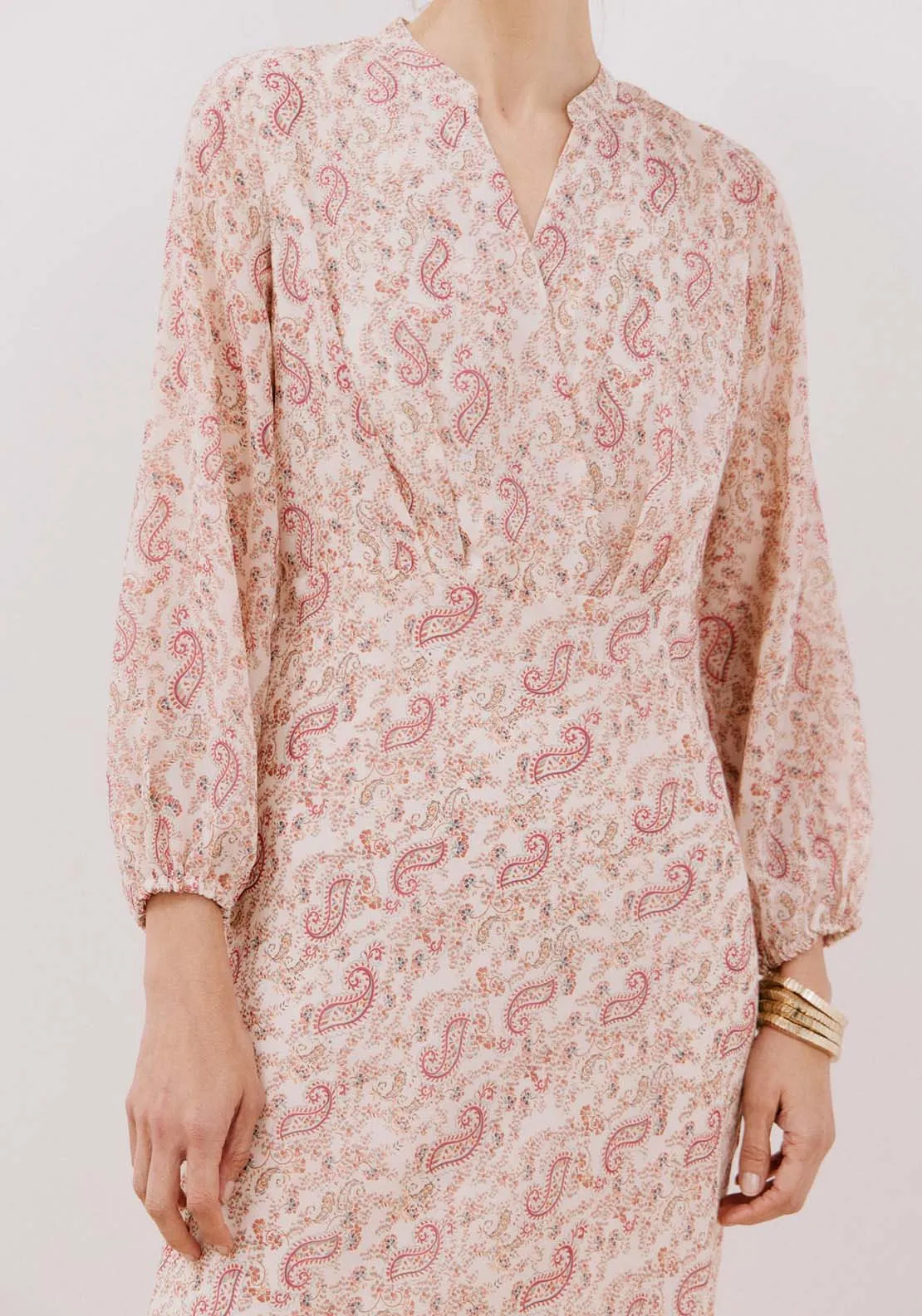 Flowing printed dress - White Print