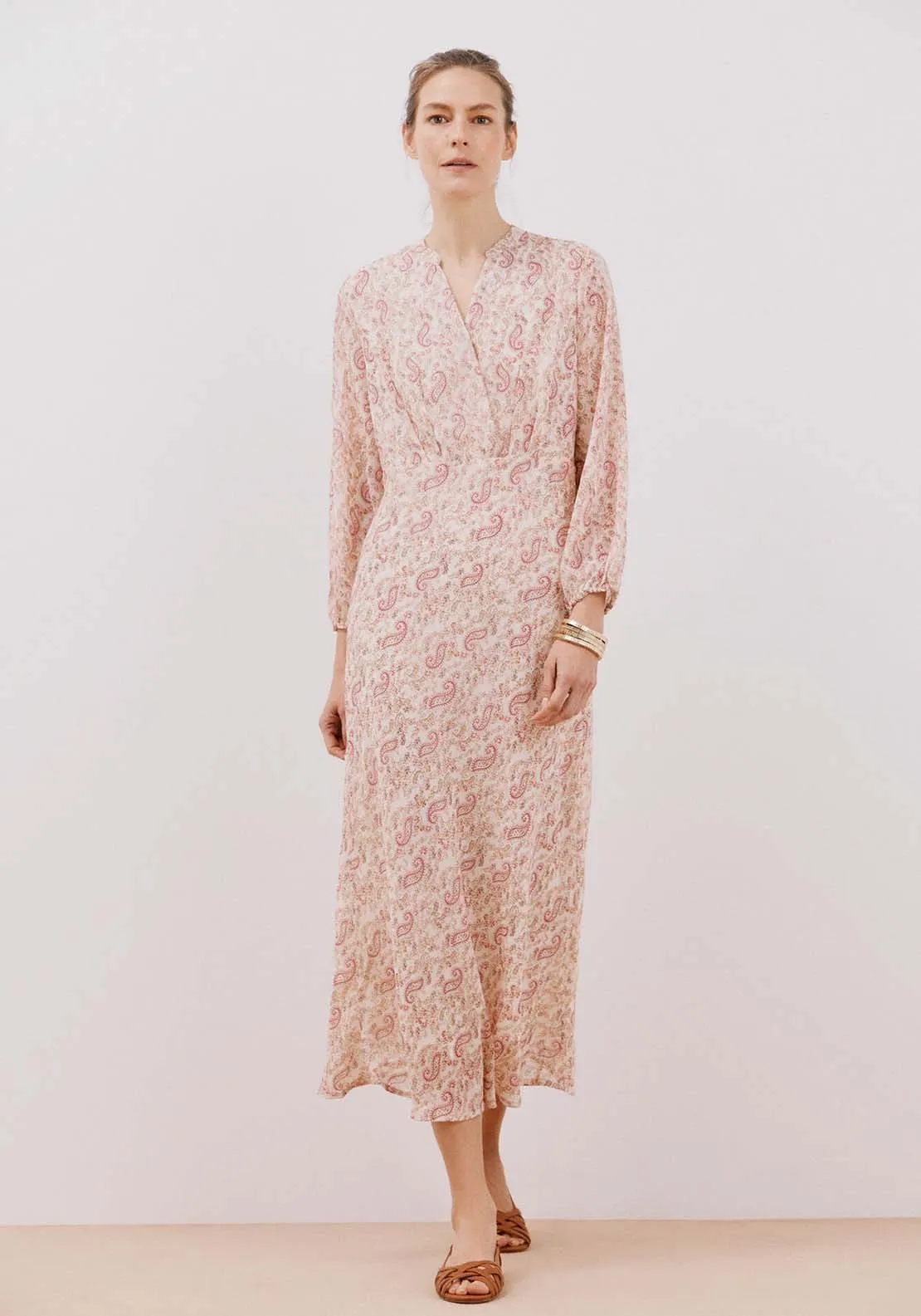 Flowing printed dress - White Print