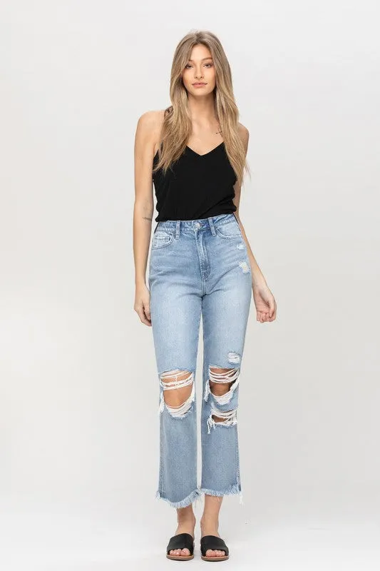 Flying Monkey Distressed Relaxed Straight Jeans