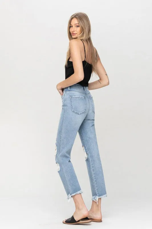 Flying Monkey Distressed Relaxed Straight Jeans