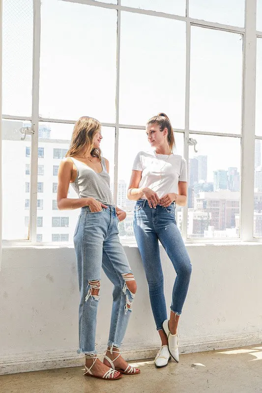 Flying Monkey Distressed Relaxed Straight Jeans