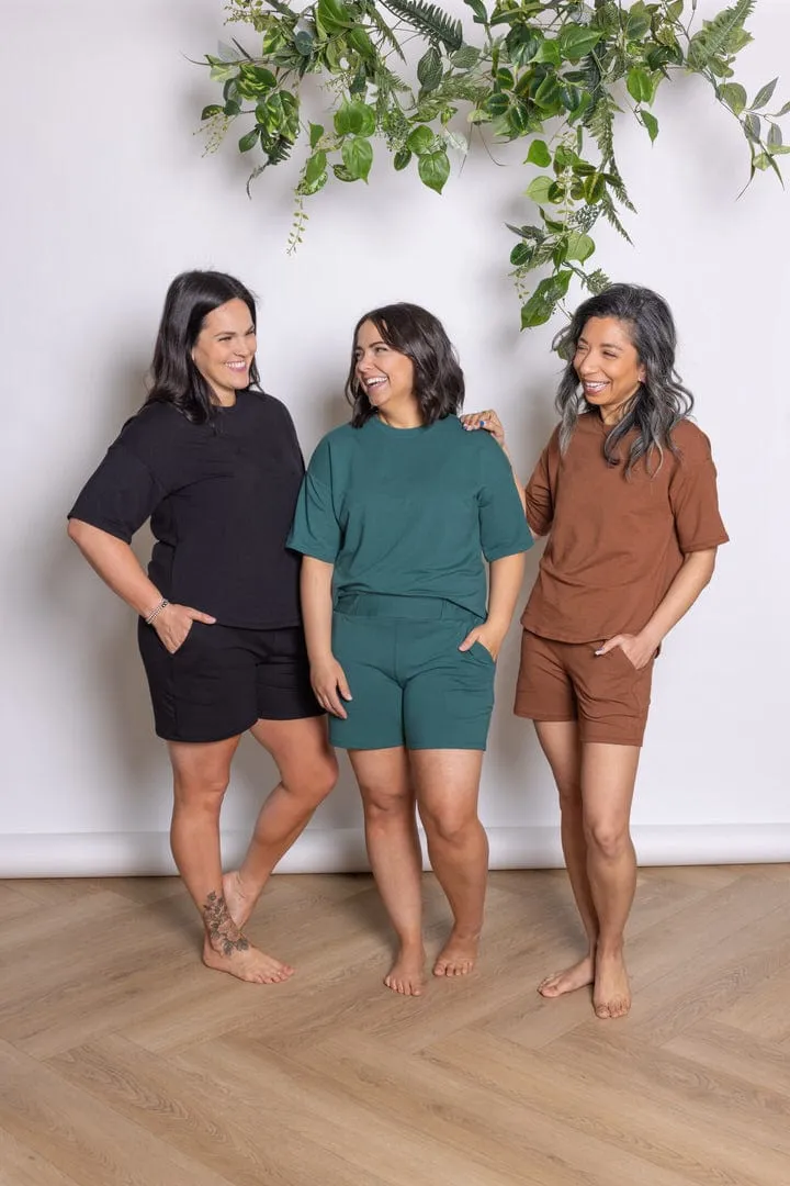 French Terry Shorts in Emerald