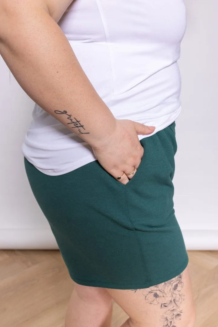 French Terry Shorts in Emerald