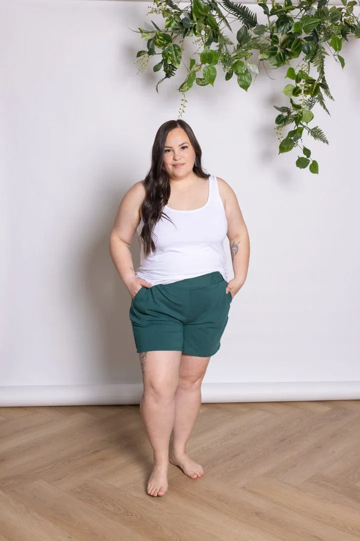 French Terry Shorts in Emerald