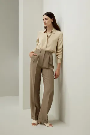Graceful Button Up Silk Blouse 91T5052