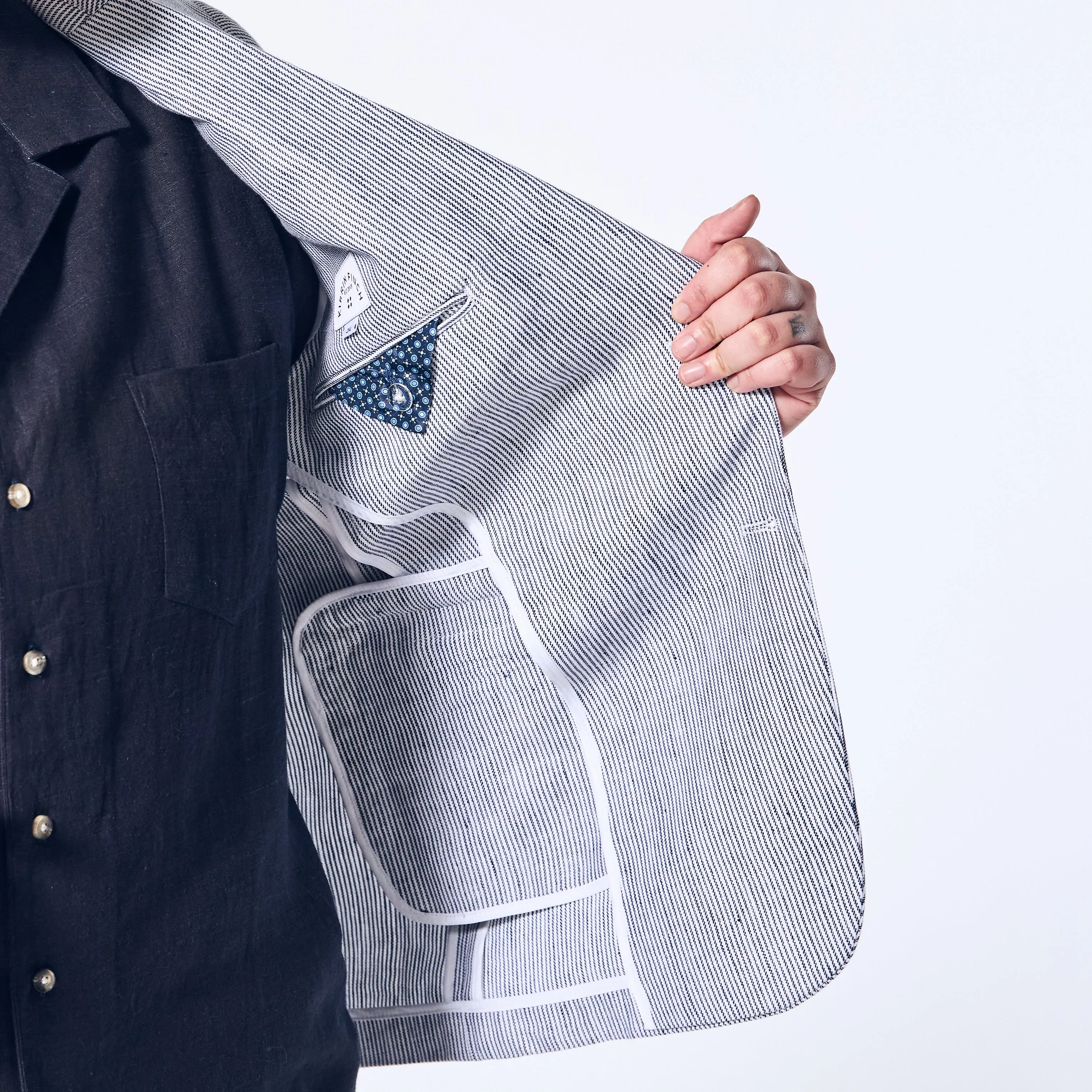 Hampton Blue Stripe Linen Blazer