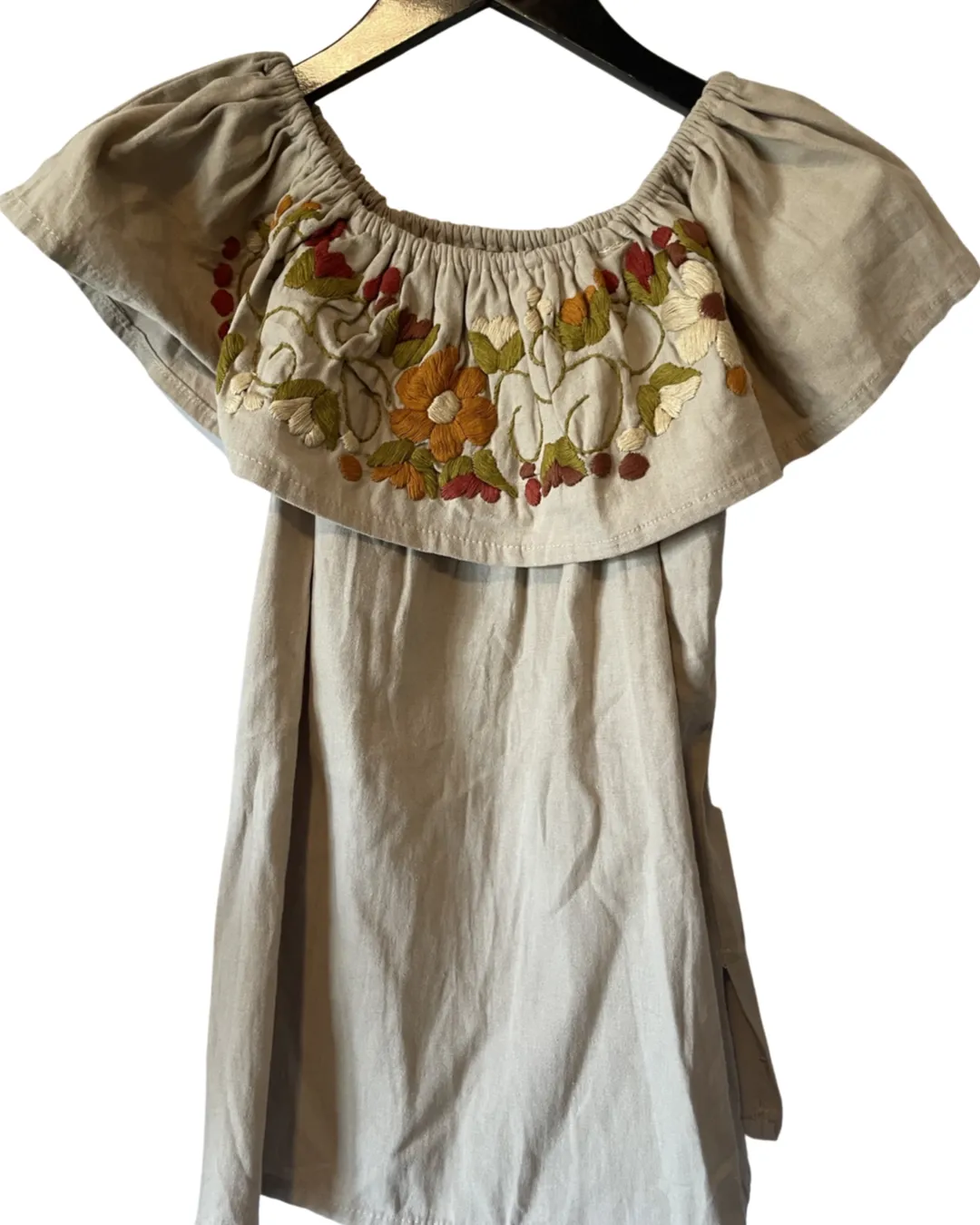 Hand embroidered Cotton Off the shoulder tops