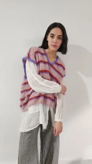 Hand-Knit alpaca stripe vest