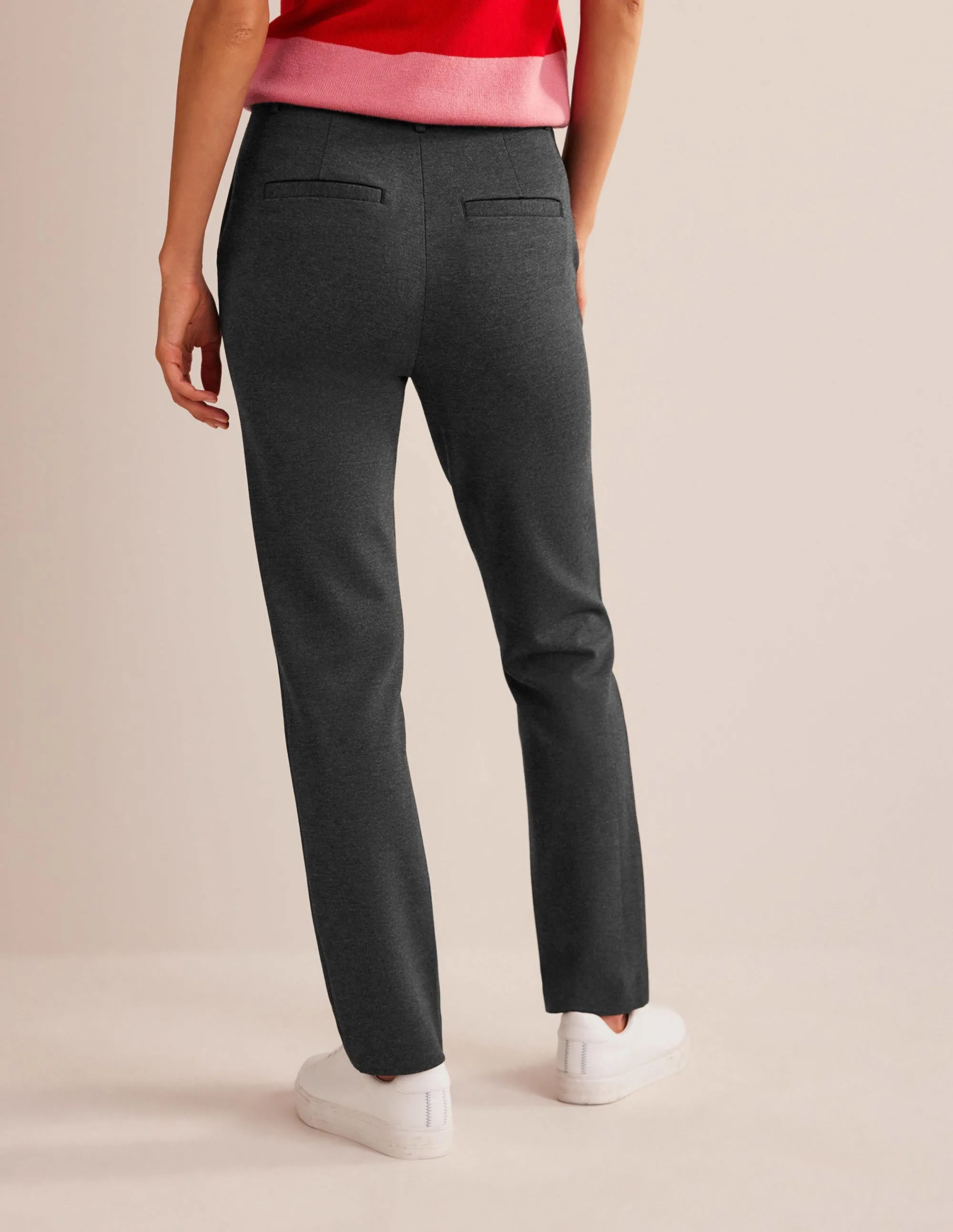 Highgate Ponte Trousers-Charcoal Marl